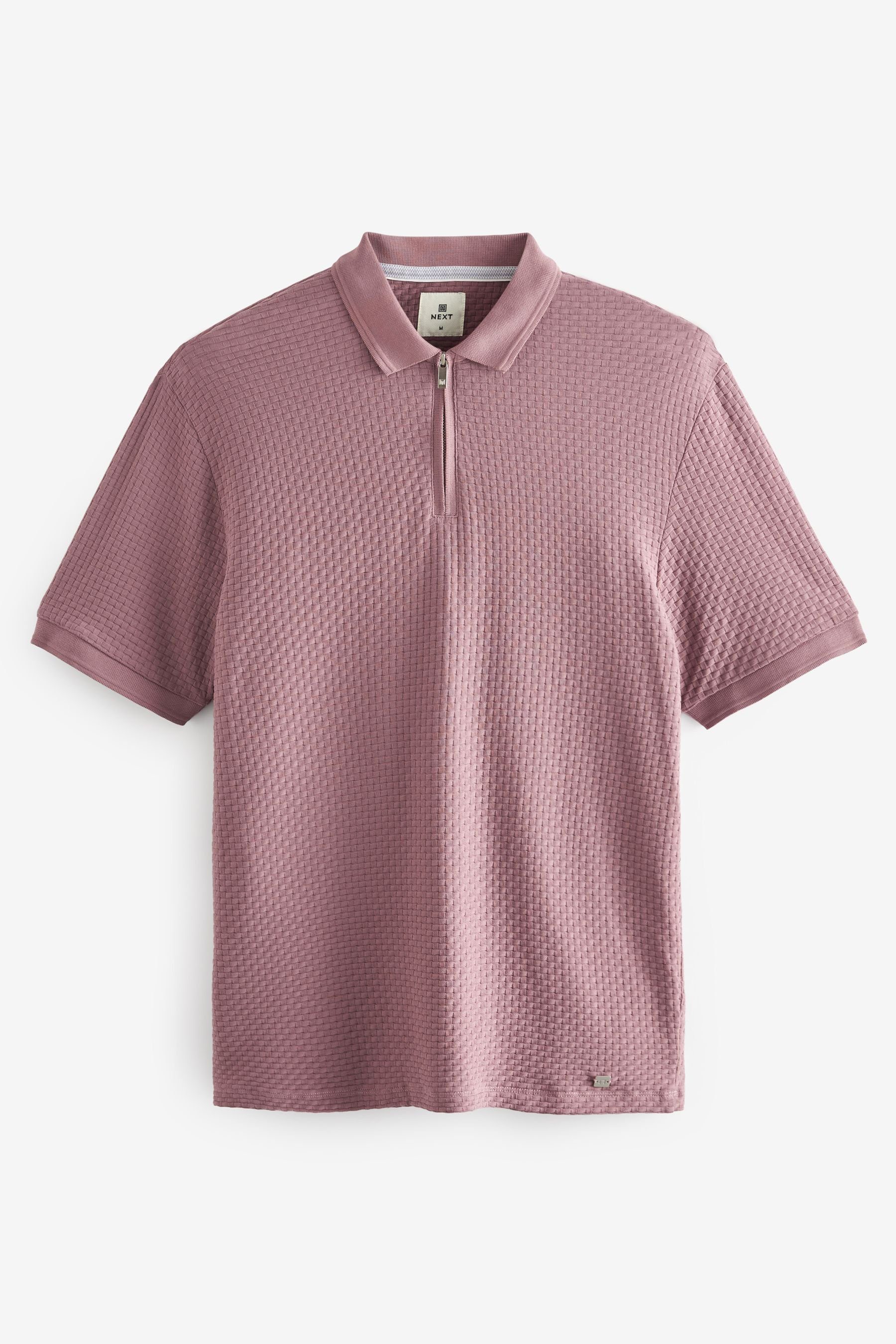 Next Poloshirt Strukturiertes Polo-Shirt (1-tlg) Pink