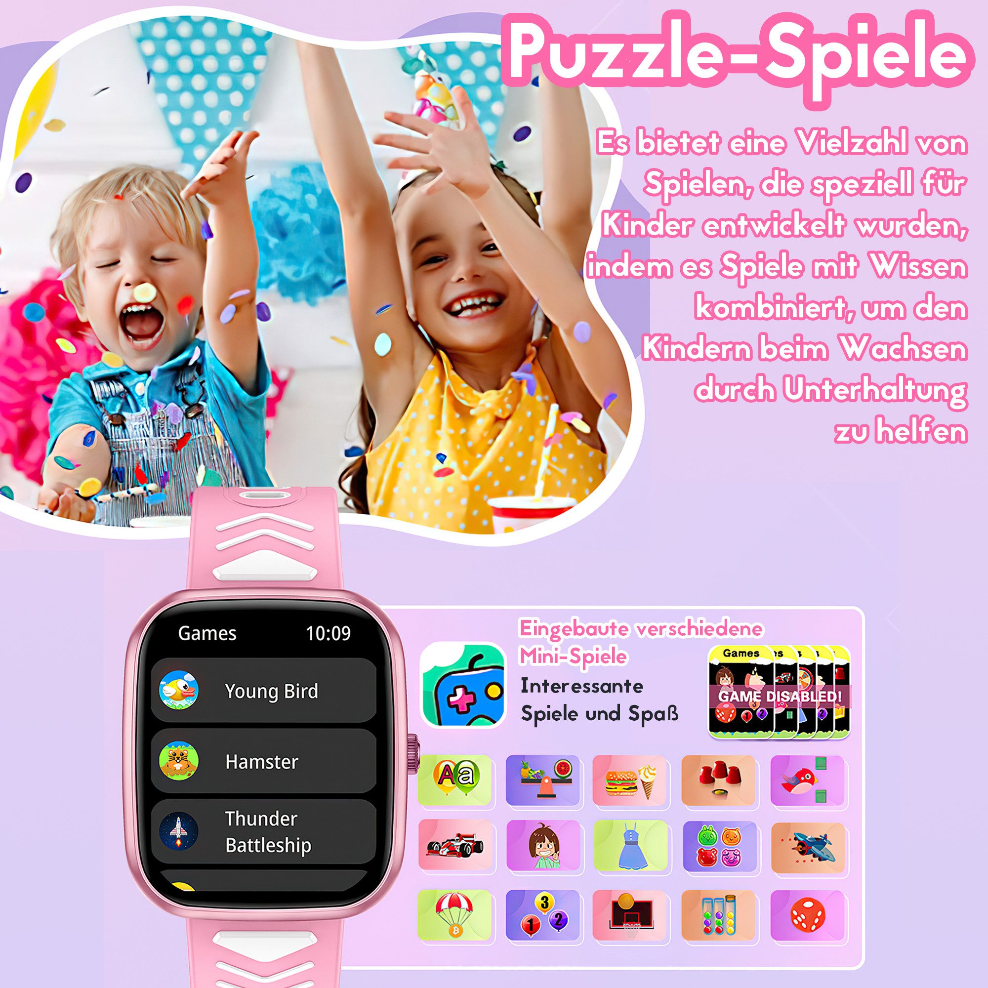 Forrlite Kinder Smartwatch für Jungen und Mädchen Smartwatch (IP68 wasserdichte Fitness Aktivitäts Tracker Uhr,Herzfrequenz Schlafmonitor,20+ Sportmodi,Schrittzähler,Wecker,Kindergeschenke für Teenager ab 5 Jahren cm)