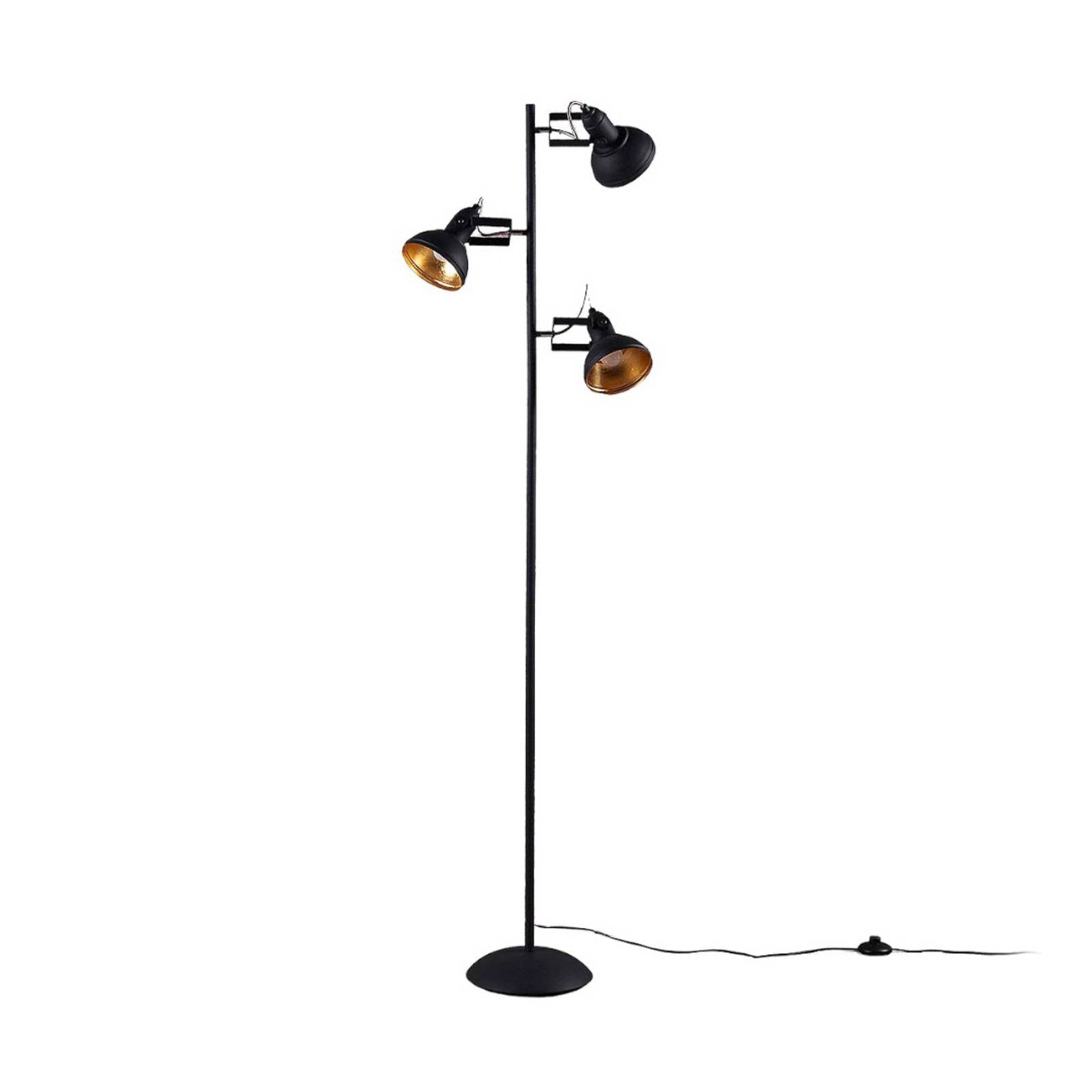 Lindby Stehlampe Lilly, Metall, Schwarz IP20, 3 x 5 W LED günstig online kaufen