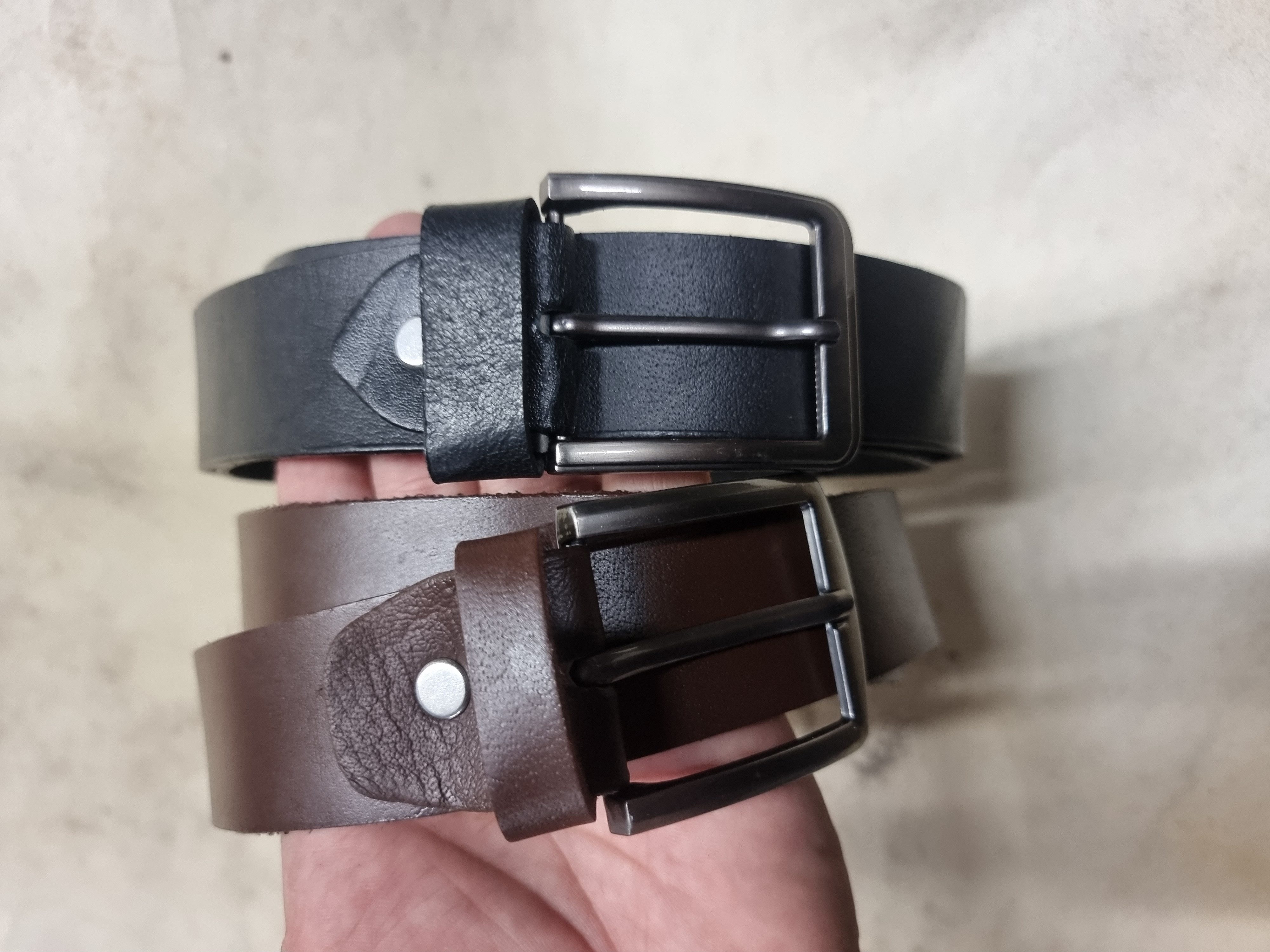 Provellus Ledergürtel Echt Leder Gürtel Herren Damen Eisen Schnalle Schwarz/Braun 4cm