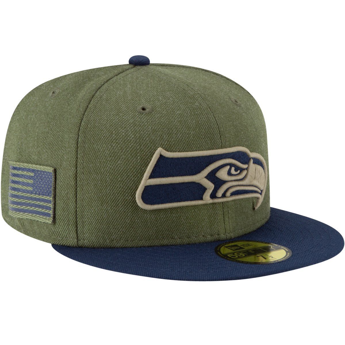 New Era Fitted Cap 59Fifty Salute Seattle Service Seahawks NFL to