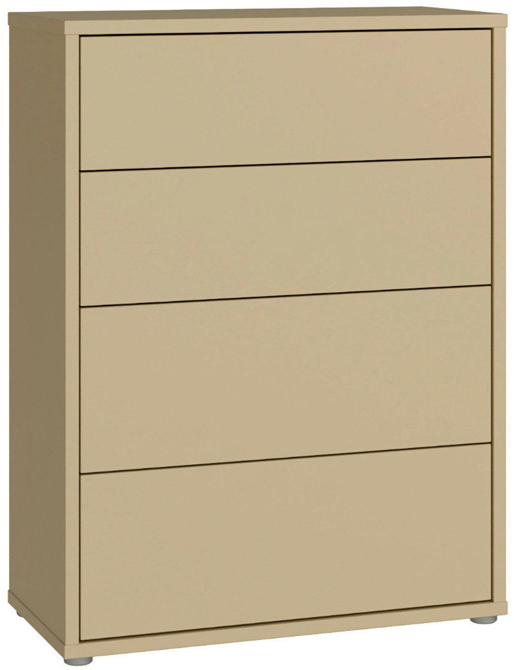FORTE Kommode Alice Springs, Kommode 4 Schubkästen B/H/T 74,5/99,1/34,9 cm, Schubkästen mit Vollauszug, Grifflos, Push to open