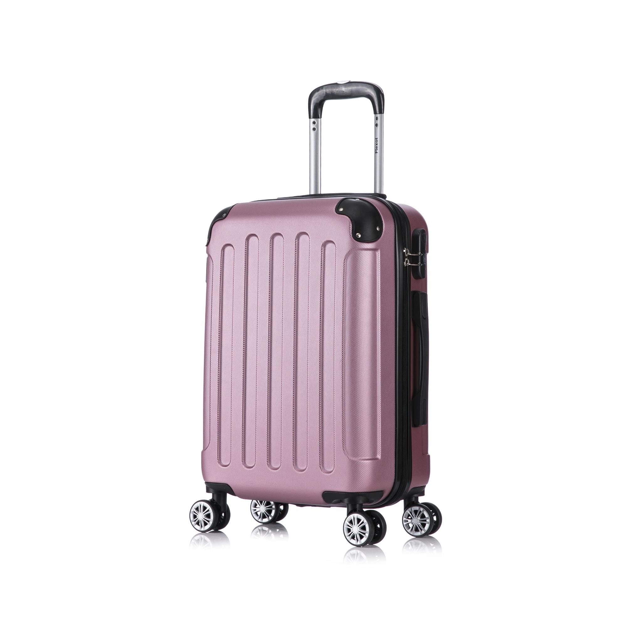 Flexot Hartschalen-Trolley F-2045 Kofferset, 360° Rollen, robuster Reisekoffer, Bordcase, 4 Rollen, Robuster und moderner Koffer mit vier 360° Rollen und Zahlen – Bild 2 von 5