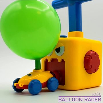 Starlyf Spielzeug-Auto Balloon Racer, (Spar-Set, 22-tlg., 1er oder 2er Pack), mit Luftballon angetriebenes Auto und Rakete + 12 Ballons