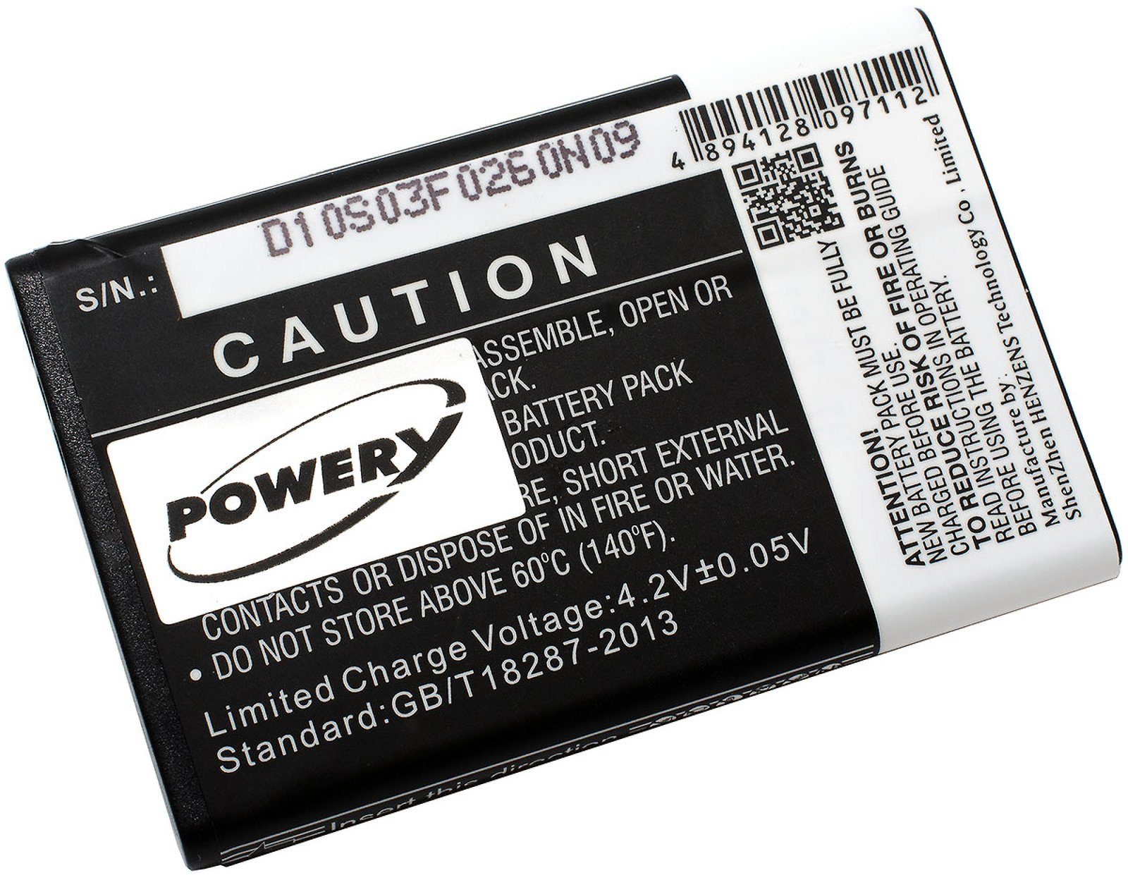 Powery Akku für Kazam Typ KAC5 Handy-Akku 900 mAh (3.7 V)