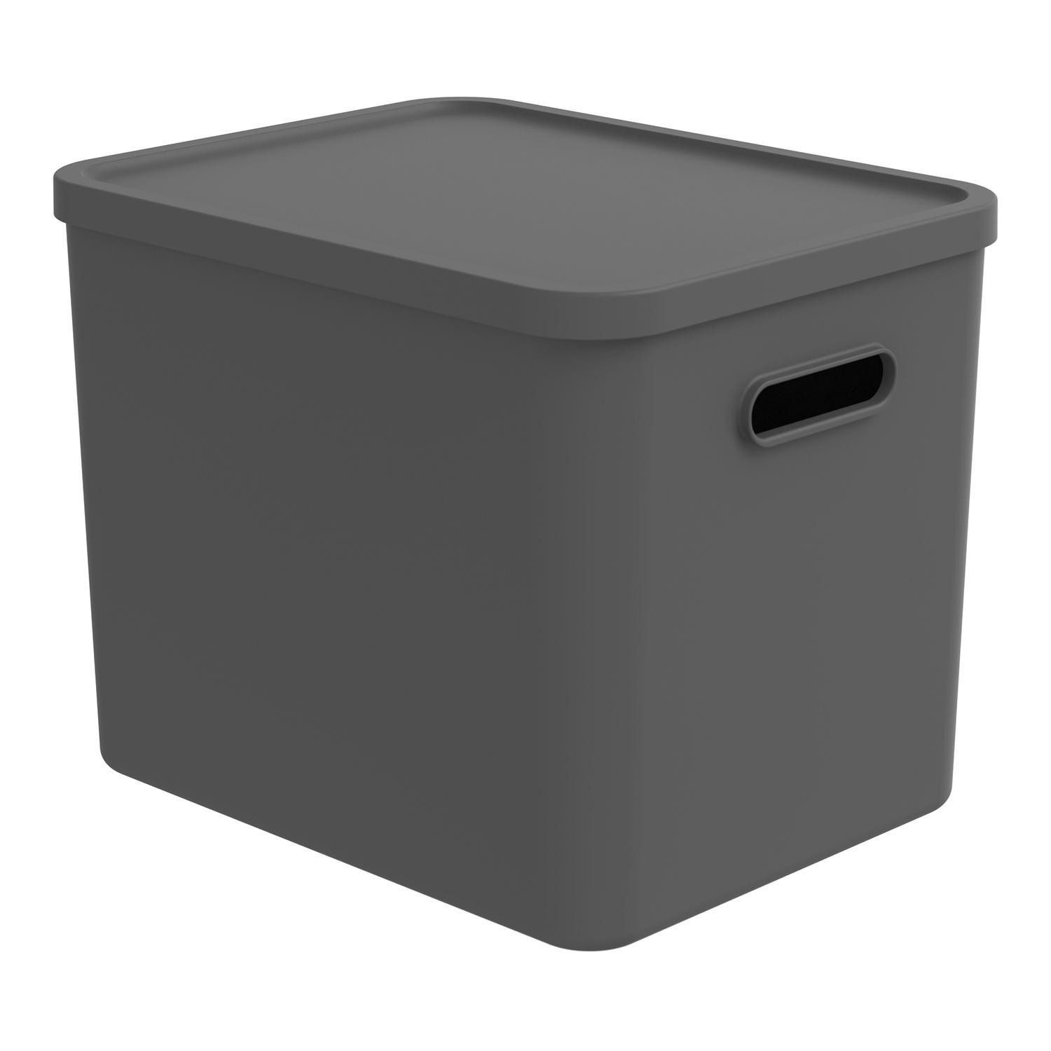 ROTHO Aufbewahrungsbox ALBULA, 27 Liter, Anthrazit, Kunststoff, (1 St), mit günstig online kaufen