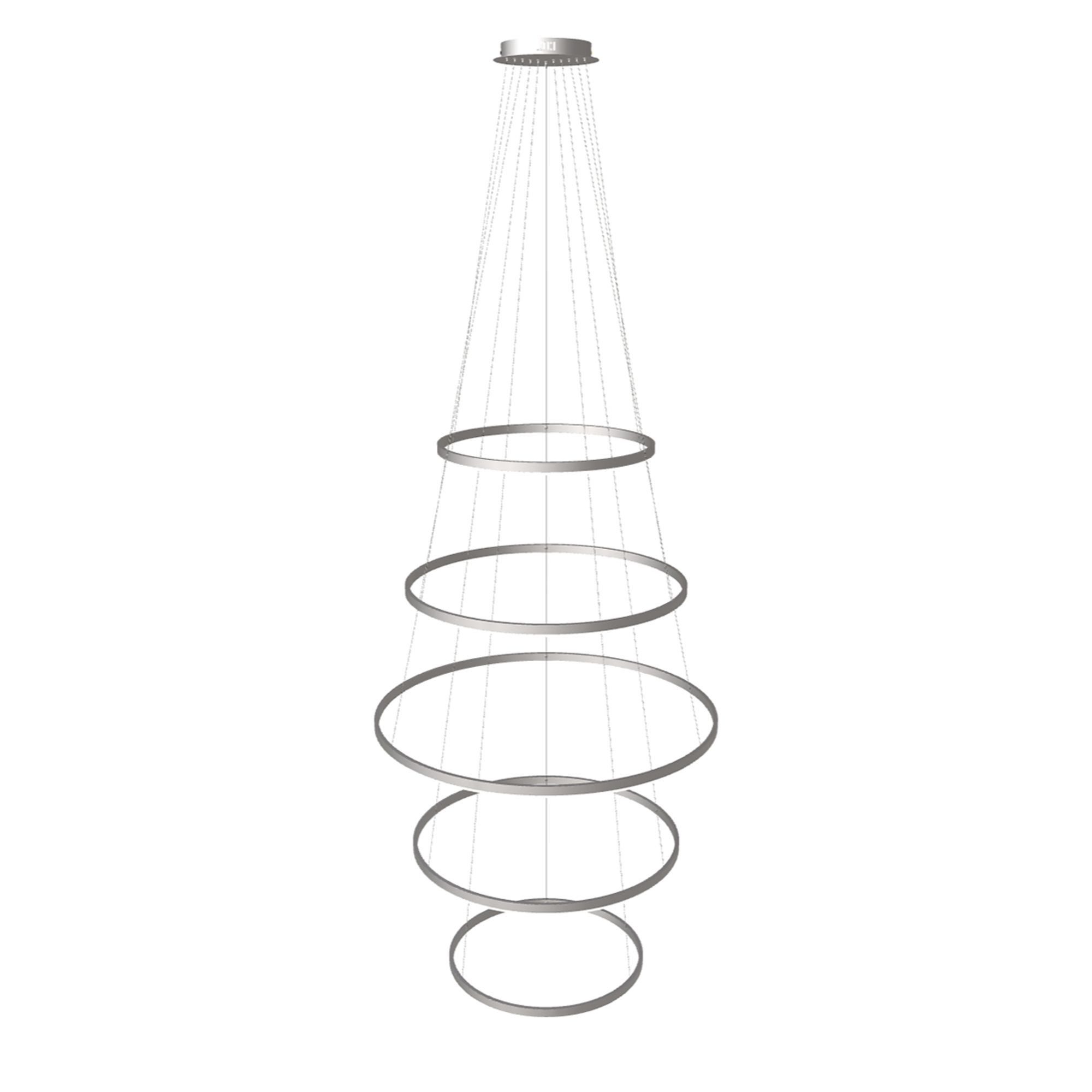 s.luce Pendelleuchte LED 5er-Ring Pendelleuchten Kombination Zentrisch Aluminium, Warmweiß