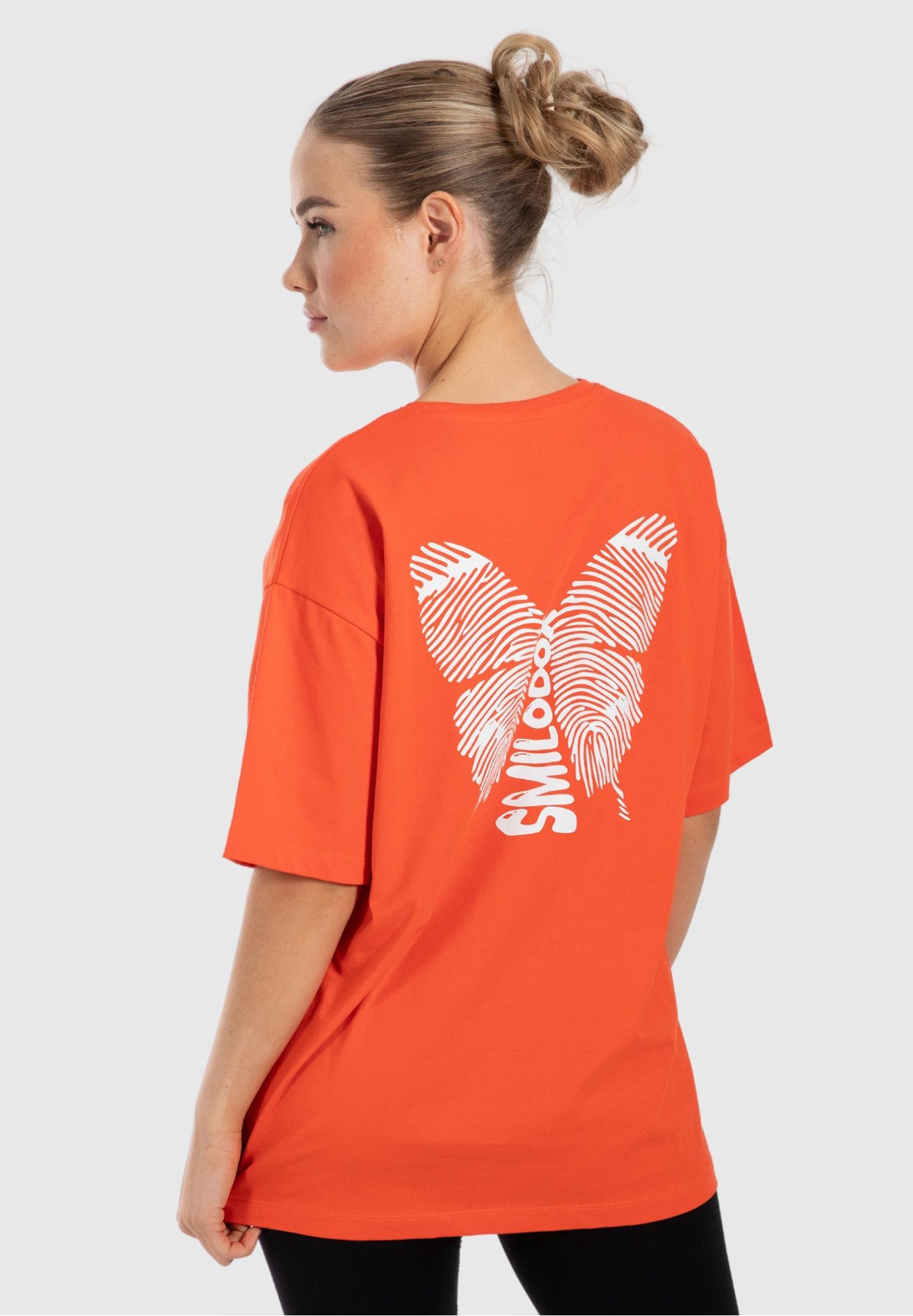 Smilodox T-Shirt Payton, Locker geschnittenes Baumwollshirt auffälliger But günstig online kaufen