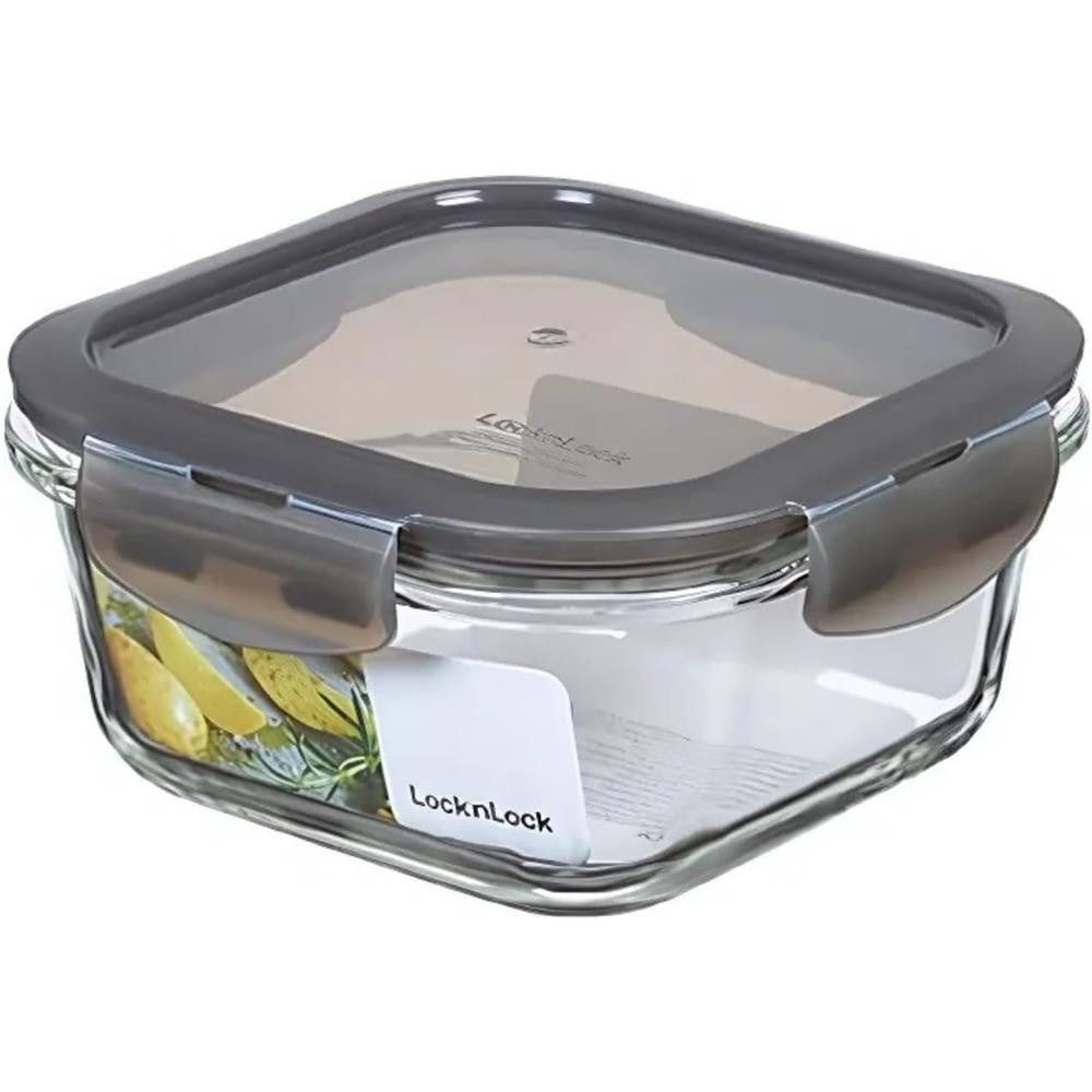 LocknLock Frischhaltedose OVEN GLASS Glasbehälter 500 ml, Glas, Polycarbonate, Silikon, Ofenfest bis 400 °C, Doppelkammer-Dichtung, stapelbar