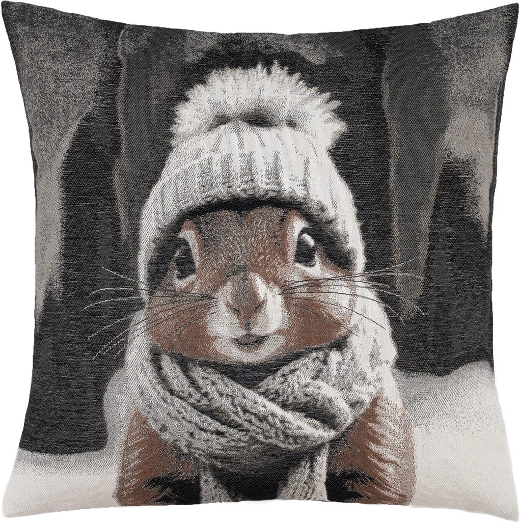 PAD Dekokissen SQUIRREL, Niedliches Eichhörnchen-Motiv mit verspielter, natürlicher Note