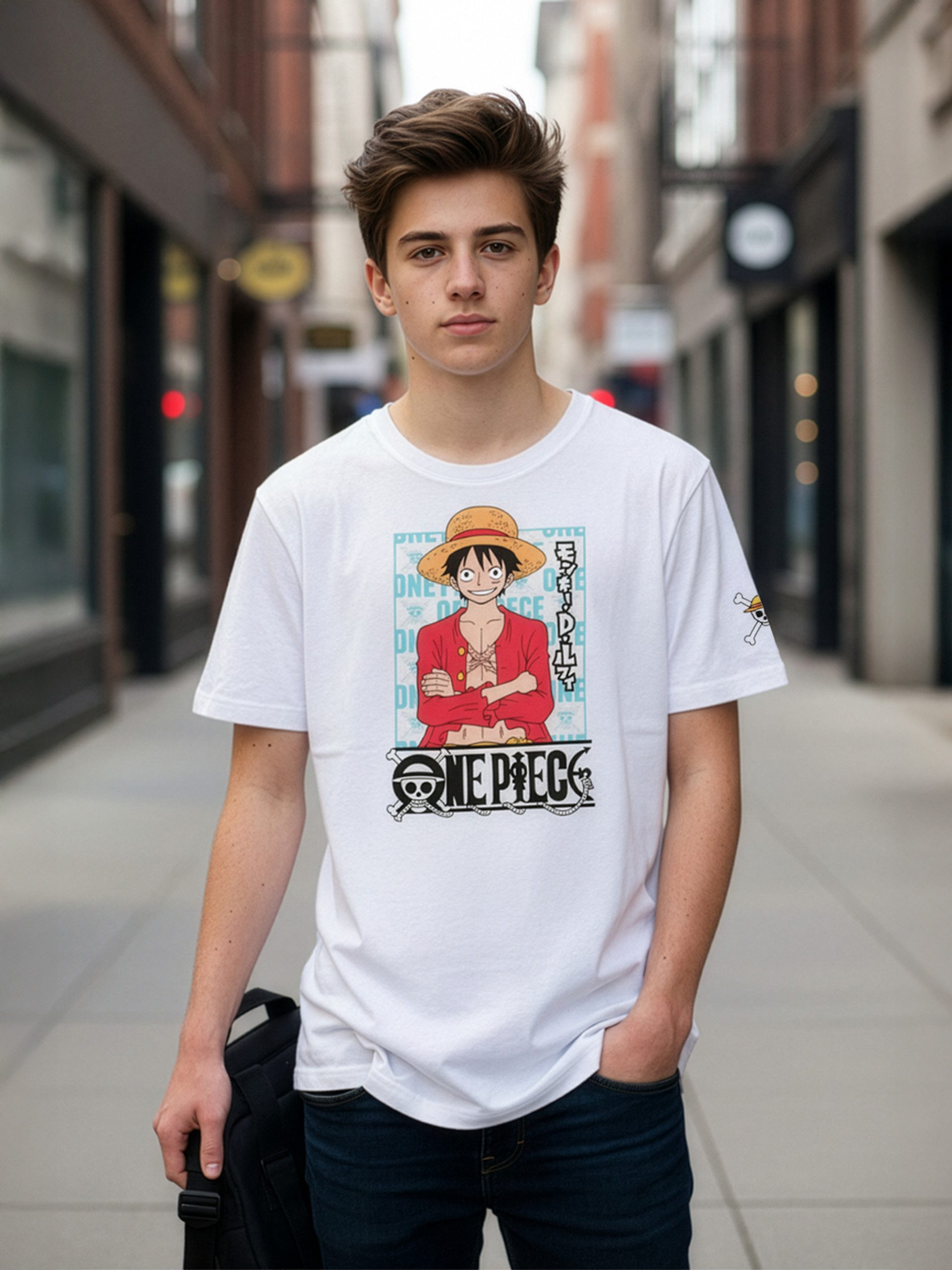 United Labels® T-Shirt One Piece T-Shirt Monkey D. Ruffy Oberteil Shirt kurzärmlig – Bild 3 von 5