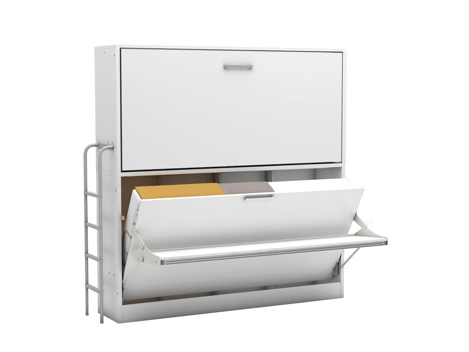 Multimo Klappbett Multimo SMART Etagenbett mit Schreibtisch / Kinderbett / Klappbett horizontal klappbar