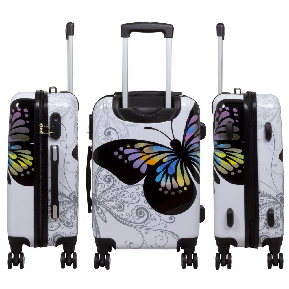 MONOPOL® Kofferset monopol Kofferset 3 tlg. Trolleyset Hartschale Butterfly Reisekoffer