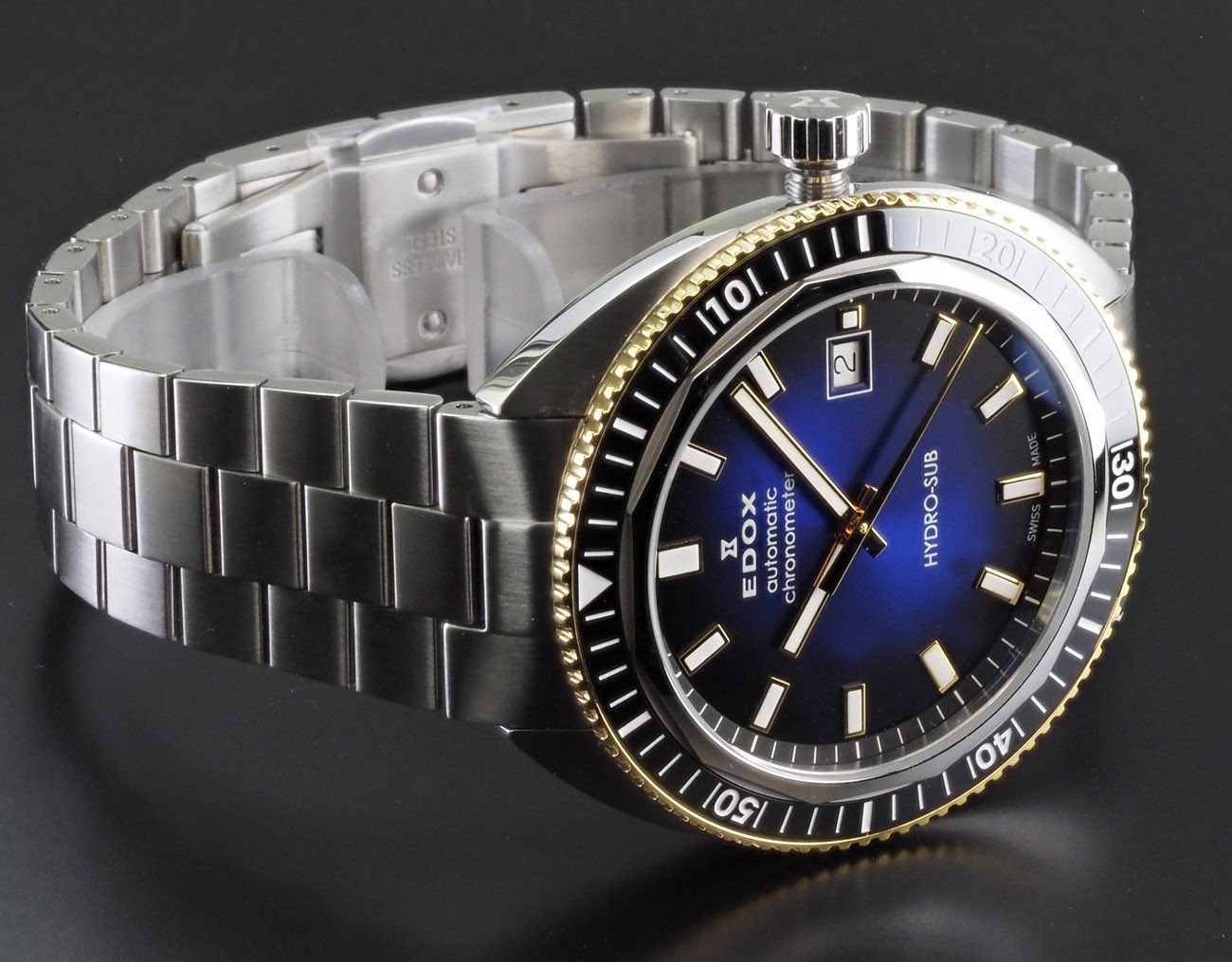 Edox Schweizer Uhr Automatik Herren Uhr Hydrosub 80128 357JNM BUDD Limited Edition Hydrosub, Limitiert auf 500 Stück, individuelle Nummer auf dem Gehäuseboden