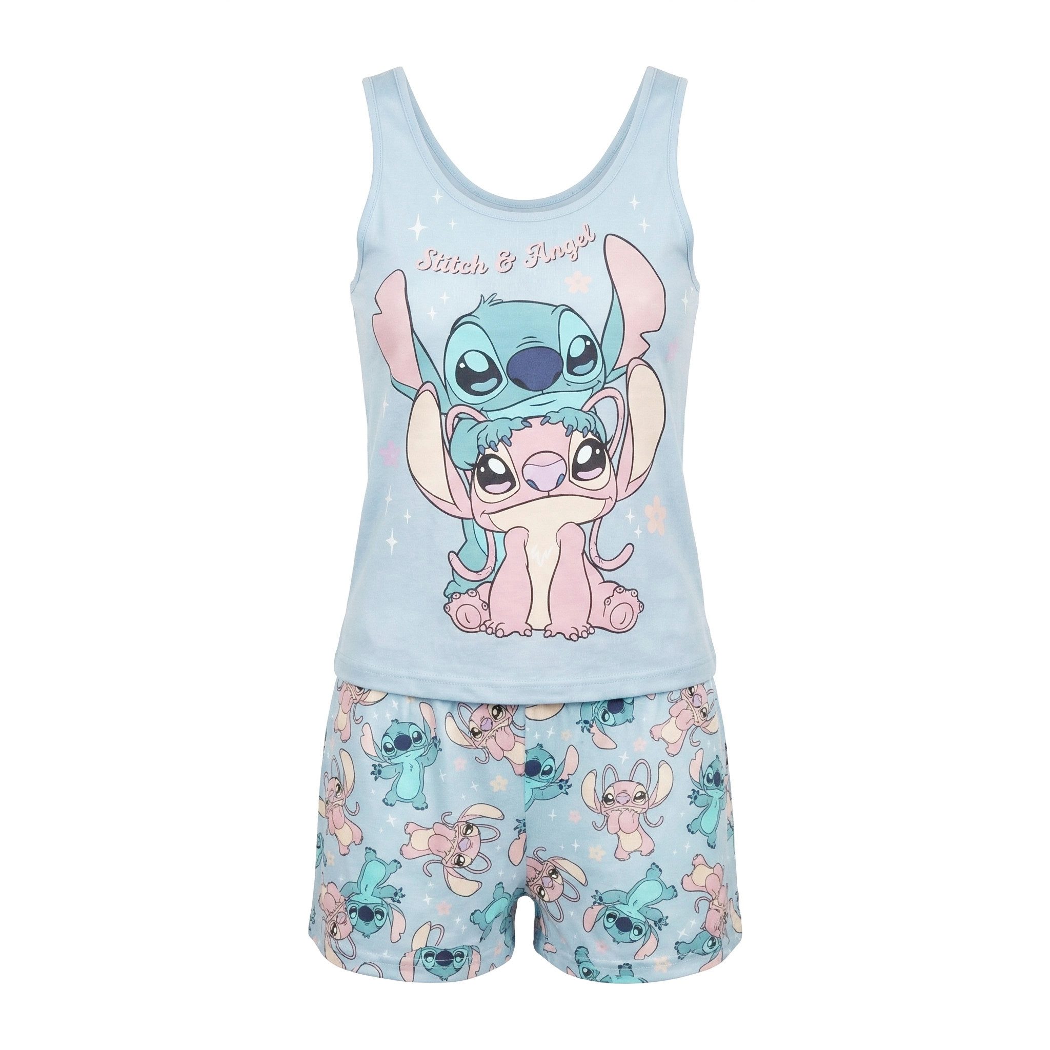 Disney Schlafanzug Disney Stitch Angel Damen Schlafanzug Pyjama Shirt Short günstig online kaufen