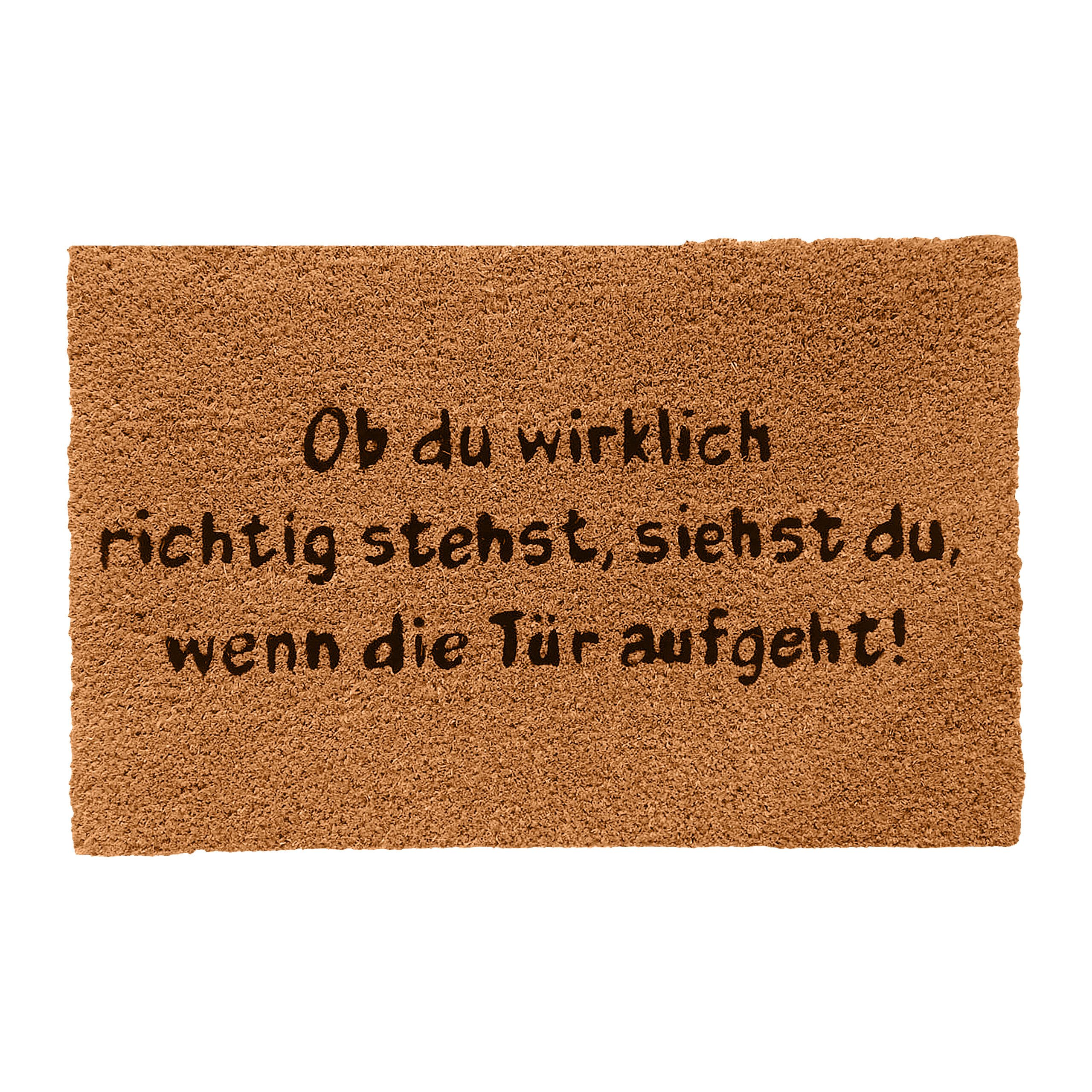 relaxdays Fußmatte Ob du wirklich richtig stehst, rechteckig, Höhe: 15 mm günstig online kaufen