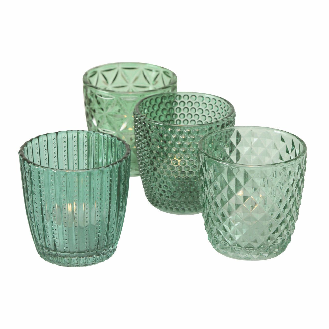 Spetebo Windlicht Glas Teelichthalter 4er transparent günstig online kaufen