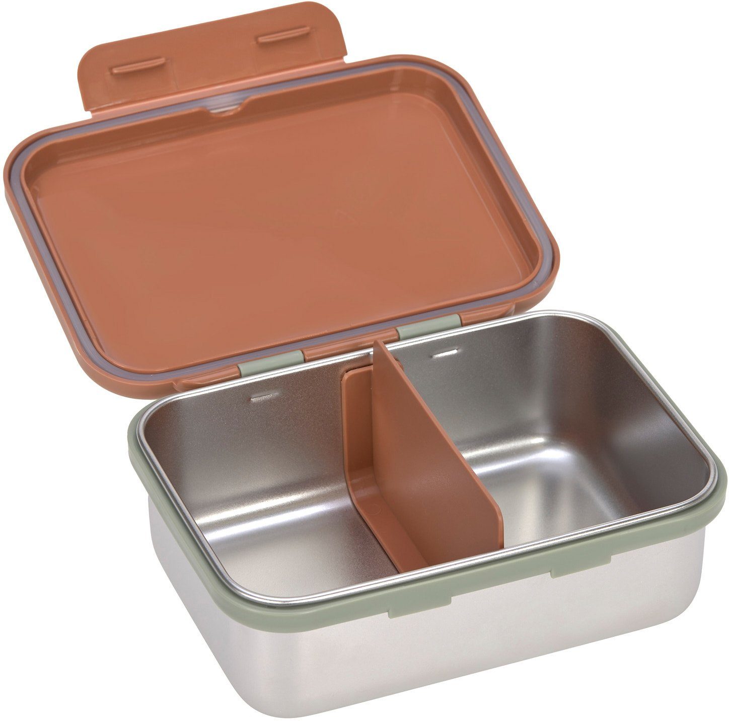LÄSSIG Lunchbox Happy Prints, Caramel, Edelstahl, Polyprophylen (PP), Silikon, (1-tlg)