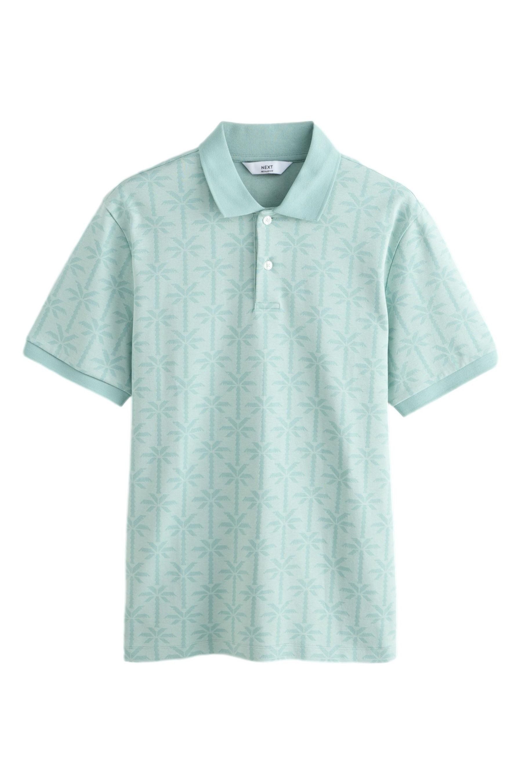 Next Poloshirt Kurzärmeliges Poloshirt mit Jacquardmuster (1-tlg)