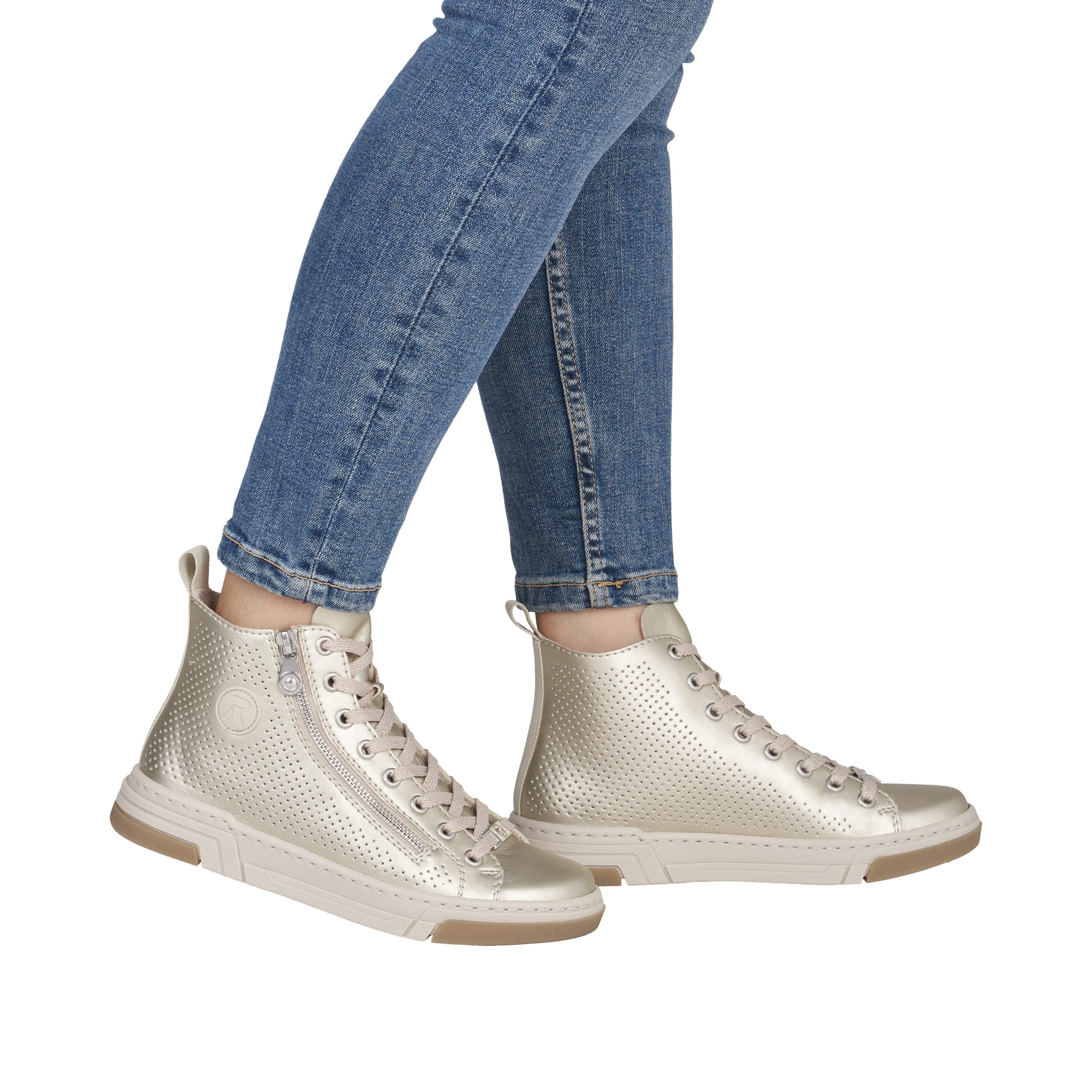 Rieker Sneaker High Top-Sneaker, Freizeitschuh, Schnürschuh mit Plateausohle