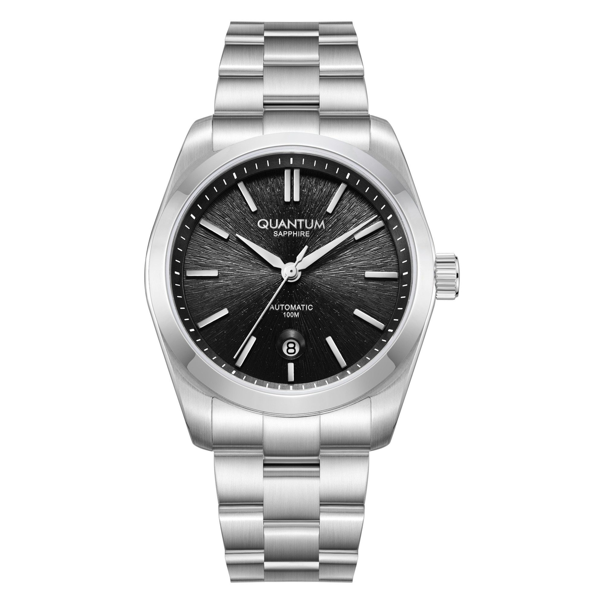 QUANTUM Automatikuhr Herren Automatikuhr Edelstahl, 41 mm, Saphirglas, 10 ATM wasserdicht anthrazitfarbenes Zifferblatt, silber – QMG1228B.350, (1-tlg), Datum, Saphirglas, inkl. Geschenkbox