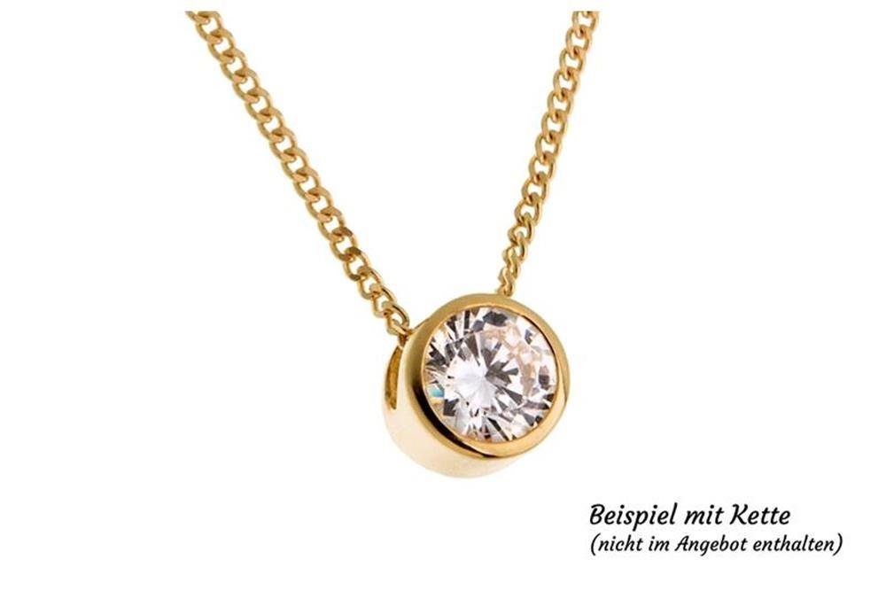 Silberkettenstore Kettenanhänger Anhänger mit Zirkonia - 585 Gelbgold günstig online kaufen