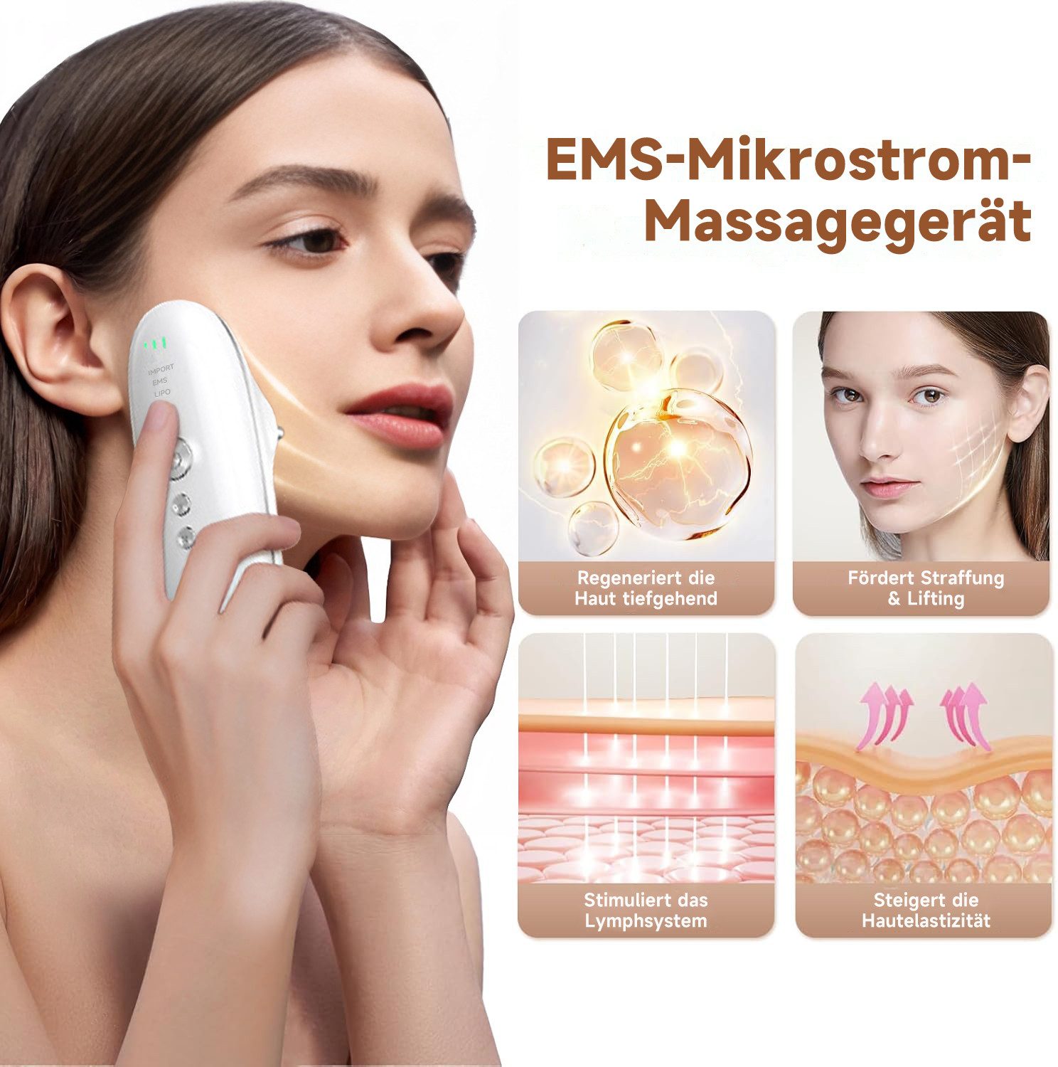 FOSMET Massagegerät Anti-Cellulite Massagegerät 3in1 Gua Sha Schröpfgerät Rot & Blaulicht, Elektrisches Schröpfgerät mit Lichtwellen für Bauch, Beine, Arme & Po – Bild 4 von 5