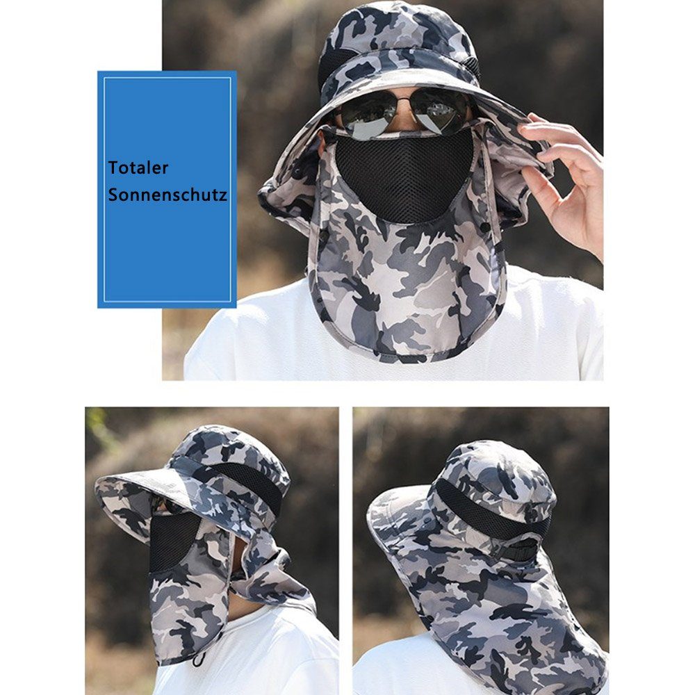 Nackenschutz, Schlapphut UV-beständige Sonnenhut, Universal-Jagdkappe Dekorative Outdoorhut