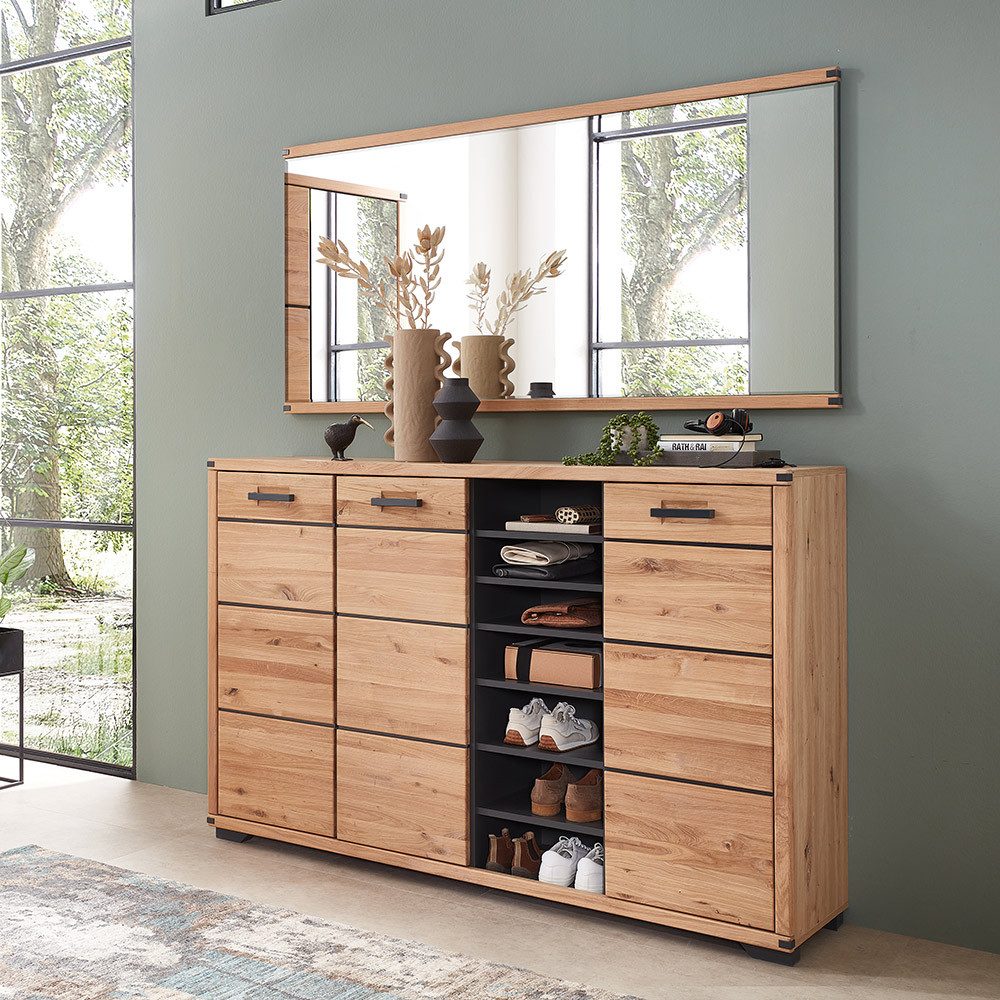 Lomadox Garderoben-Set GRADO-36, (Spar-Set), Garderobenmöbel Flurmöbel Garderobenschrank modern in Eiche