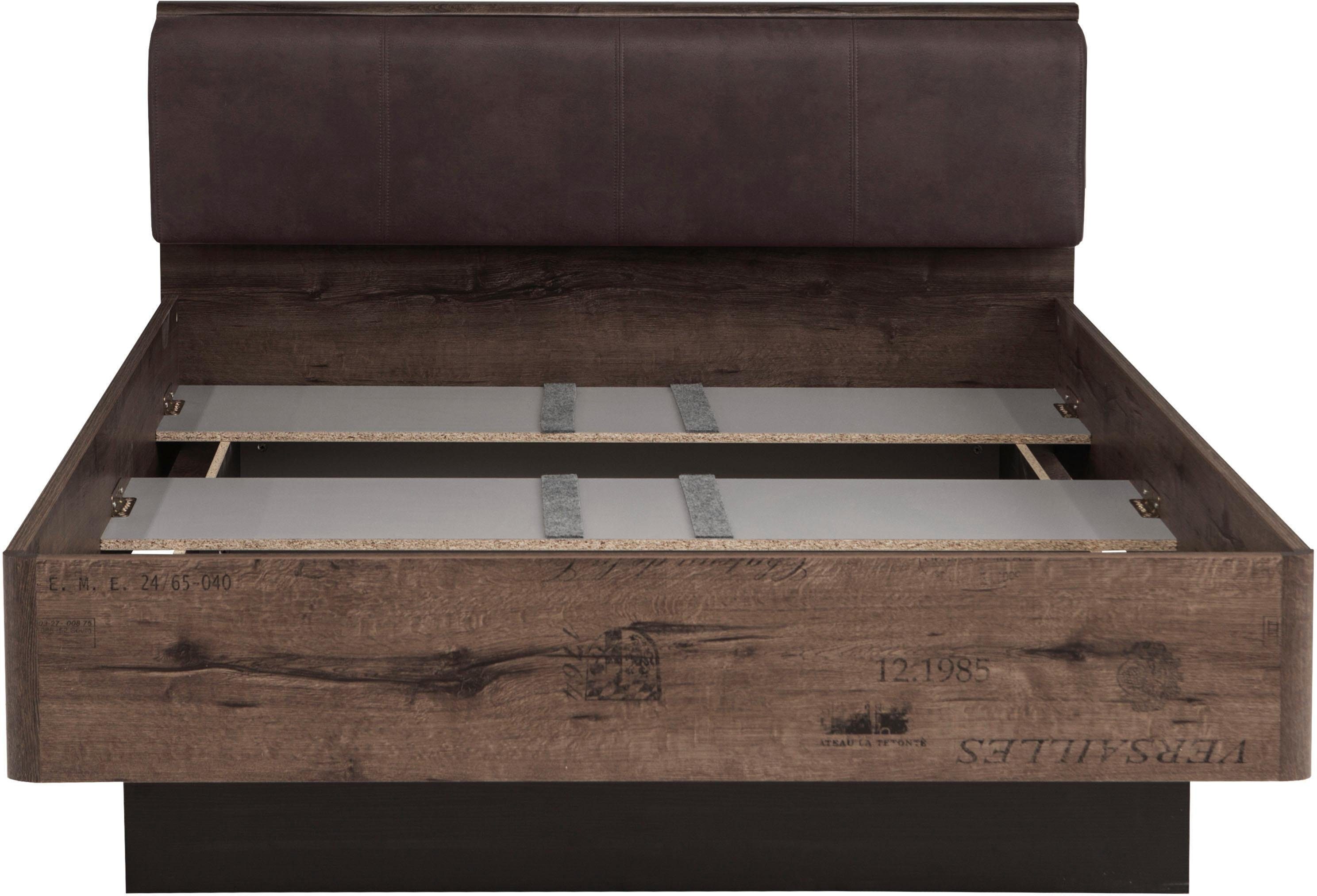 FORTE Bett Jacky, mit gepolstertem Kopfteil