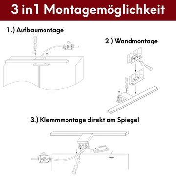 kalb Spiegelleuchte LED Badleuchte Badlampe Spiegellampe Schranklampe Aufbauleuchte, warmweiß