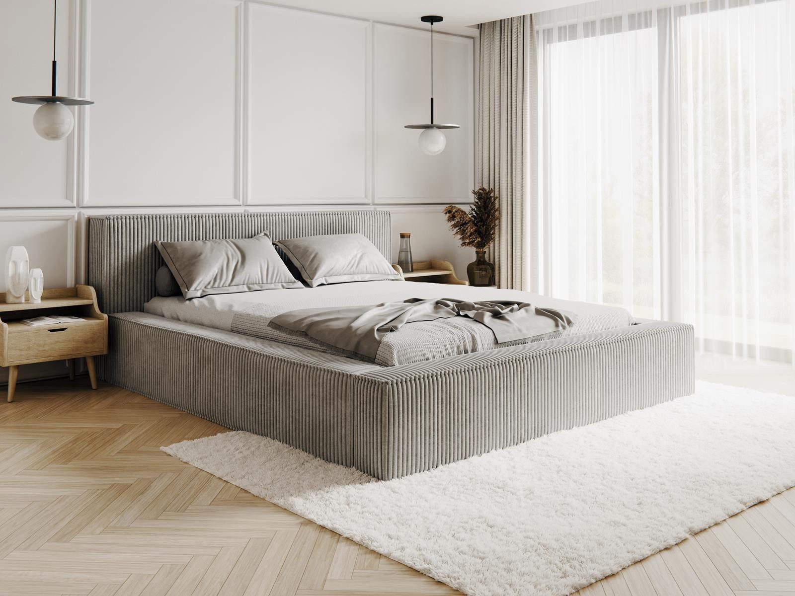 Compleo Polsterbett CORD mit Stauraum ASTA, Modern design (Kostenlose Lieferung! TOP ANGEBOT), Viele Varianten zur Auswahl – wählen Sie Größe und Farbe!