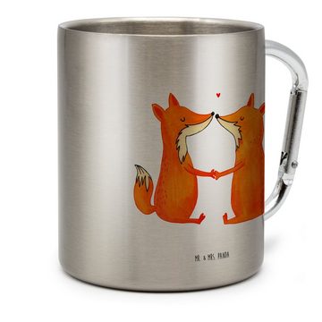 Mr. & Mrs. Panda Tasse Füchse Liebe - Transparent - Geschenk, Becher, Tasse, Ehe, Fuchs, Ehe, Edelstahl, Einzigartiges Design