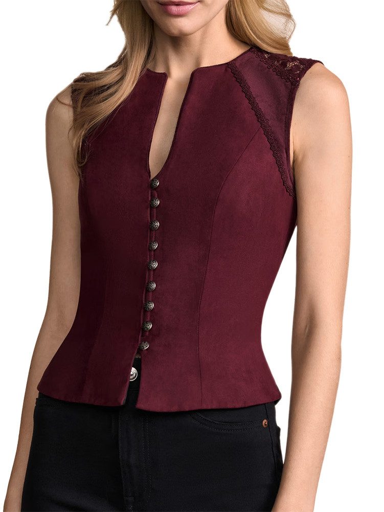 Krüger Madl Dirndltop Trachtenmieder Serenia weinrot