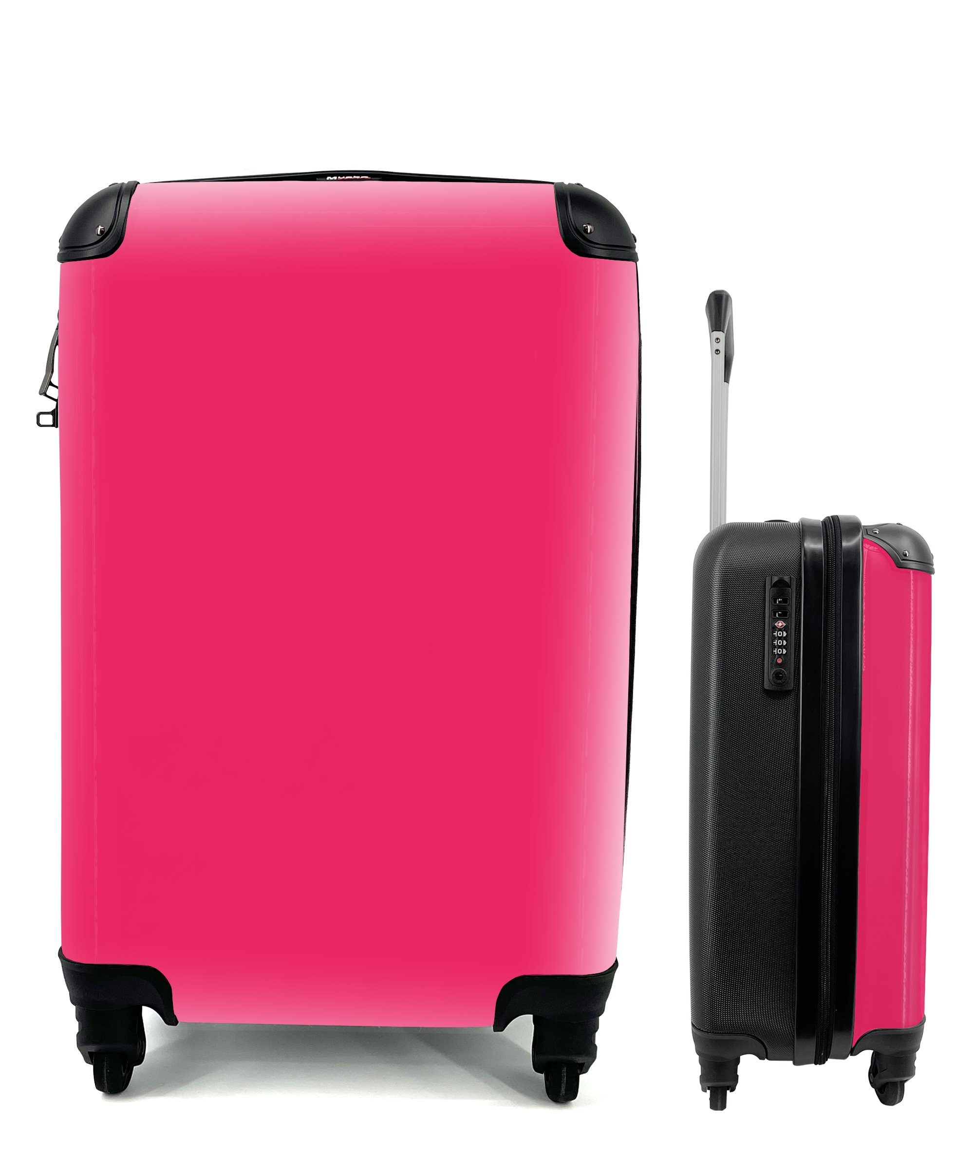 MuchoWow Handgepäckkoffer Karmin - Farben - Palette - Rosa, 4 Rollen, Reisetasche mit rollen, Handgepäck für Ferien, Trolley, Reisekoffer