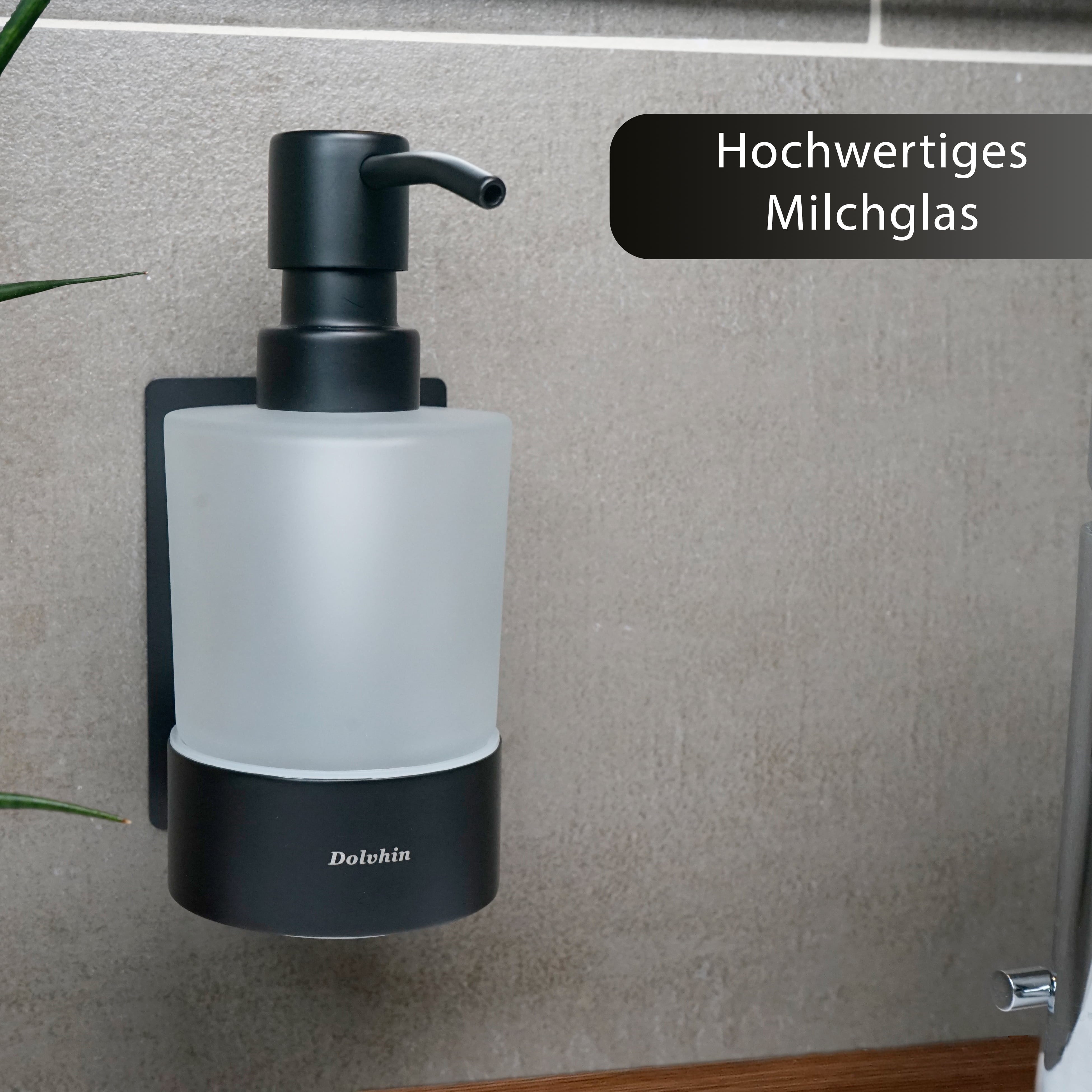 Dolvhin Seifenspender Wandmontage ohne Bohren, Glas Handseifenspender, Wand günstig online kaufen