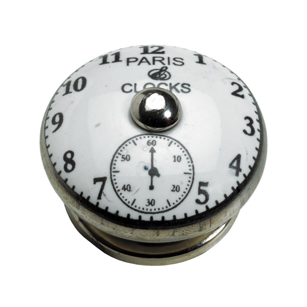 Möbelknopf Hettich Möbelknopf Keramik weiß mit Uhr II Ø 38,0