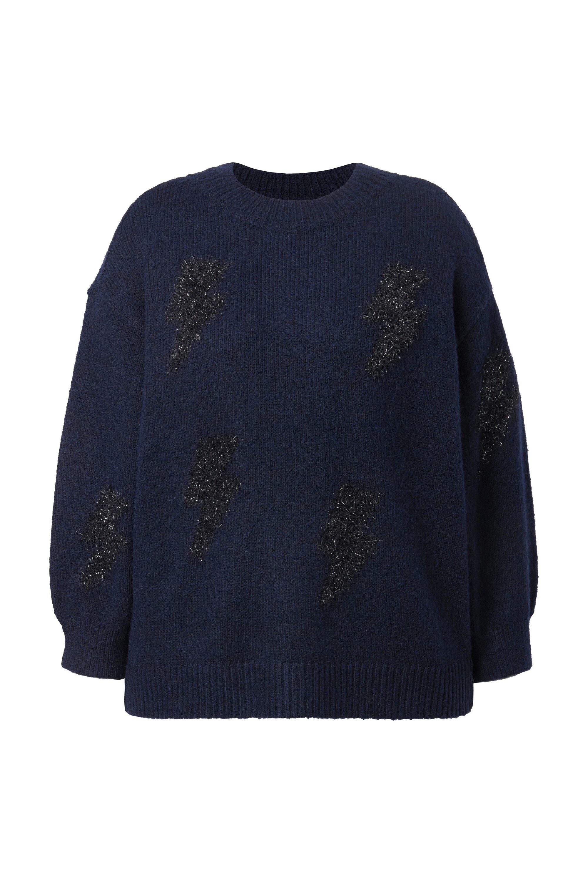 Studio Untold Strickpullover Pullover Oversize Shape Glitzer-Motive günstig online kaufen