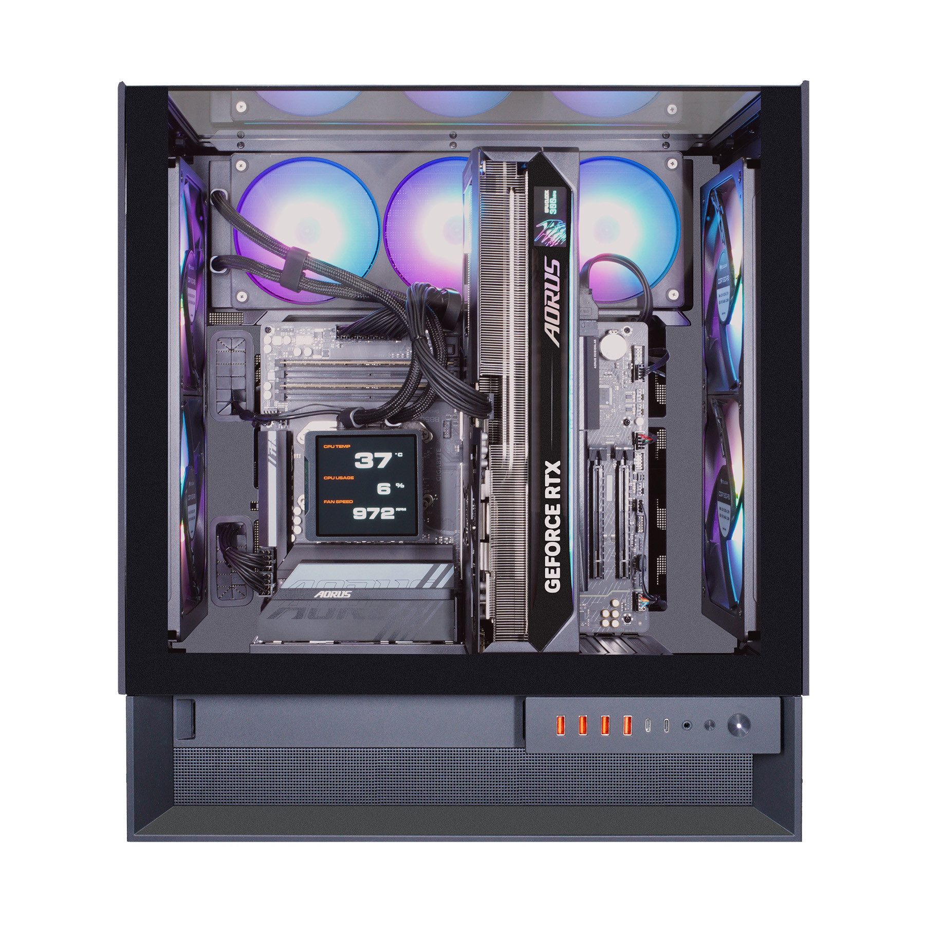 Cougar OmnyX BK 8075 AMD Ryzen 7 9850X3D 32GB DDR5 2TB SSD RTX 5080 Gaming-PC (AMD Ryzen 7 9850X3D, RTX 5080, 32 GB RAM, 2000 GB SSD, Wasserkühlung, Windows 11, DDR5 RAM, Wasserkühlung)