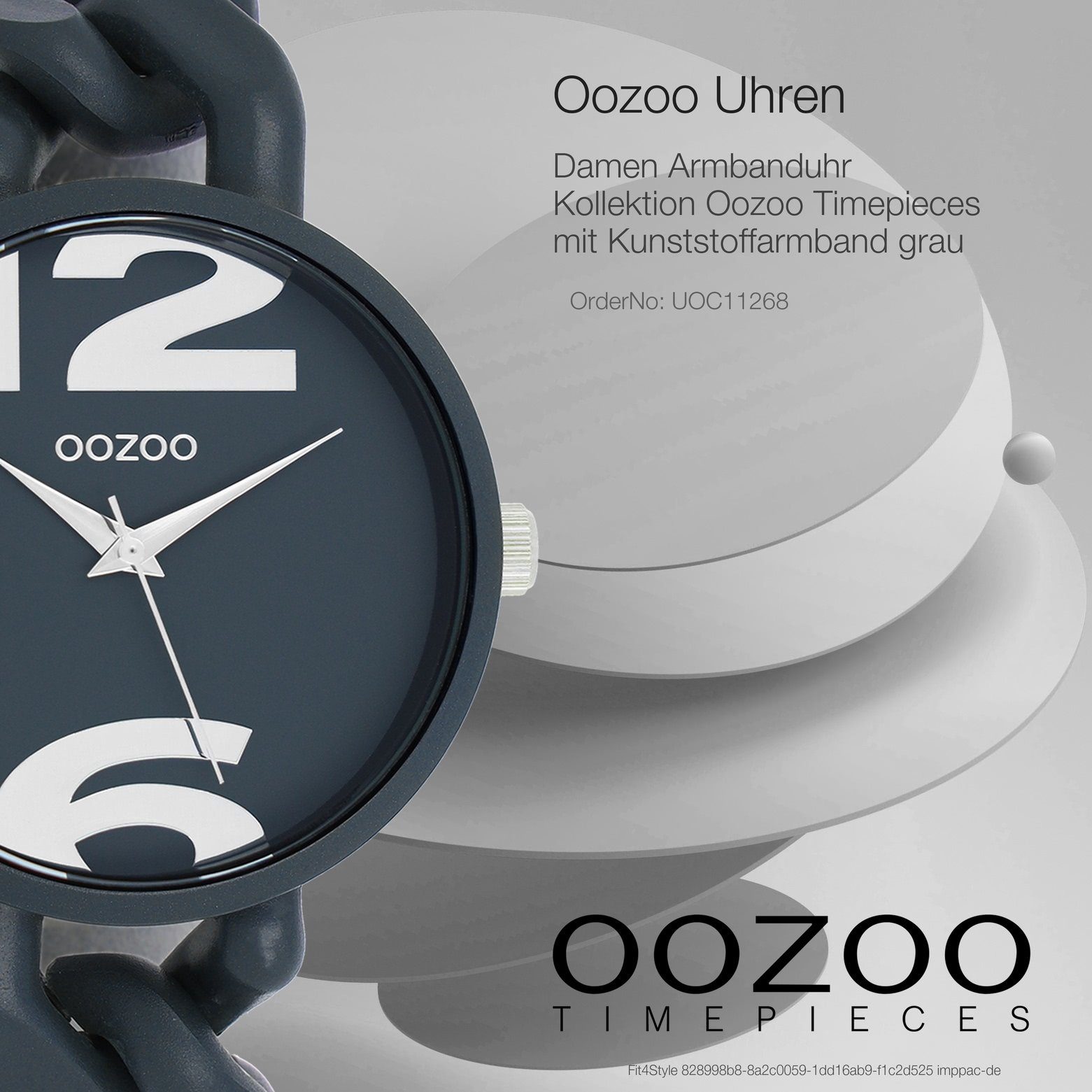 Kunststoffarmband, Oozoo 40mm) Fashion-Style Analog, groß Damenuhr Quarzuhr OOZOO rund, Damen (ca. Armbanduhr Timepieces