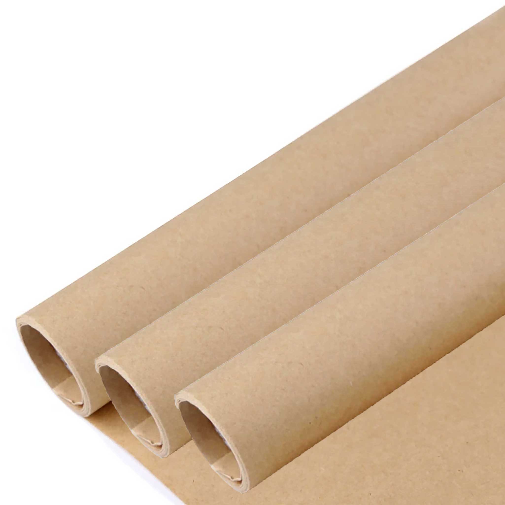 maDDma Geschenkpapier 3 Rollen Kraftpapier Geschenkpapier Dekopapier Verpackungspapier, natur