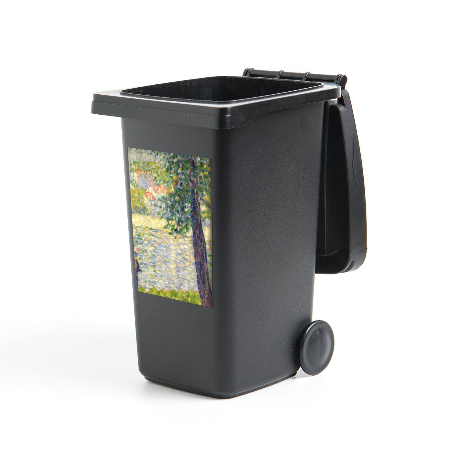 MuchoWow Wandsticker Morgenspaziergang - Gemälde von Georges Seurat (1 St), Mülleimer-aufkleber, Mülltonne, Sticker, Container, Abfalbehälter | Wandtattoos