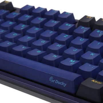 Ducky ONE 2 Horizon PBT Gaming Tastatur, MX-Red - blau Gaming-Tastatur (mechanisch, abnehmbares Kabel, USB Typ-A und Typ-C, QWERTZ)