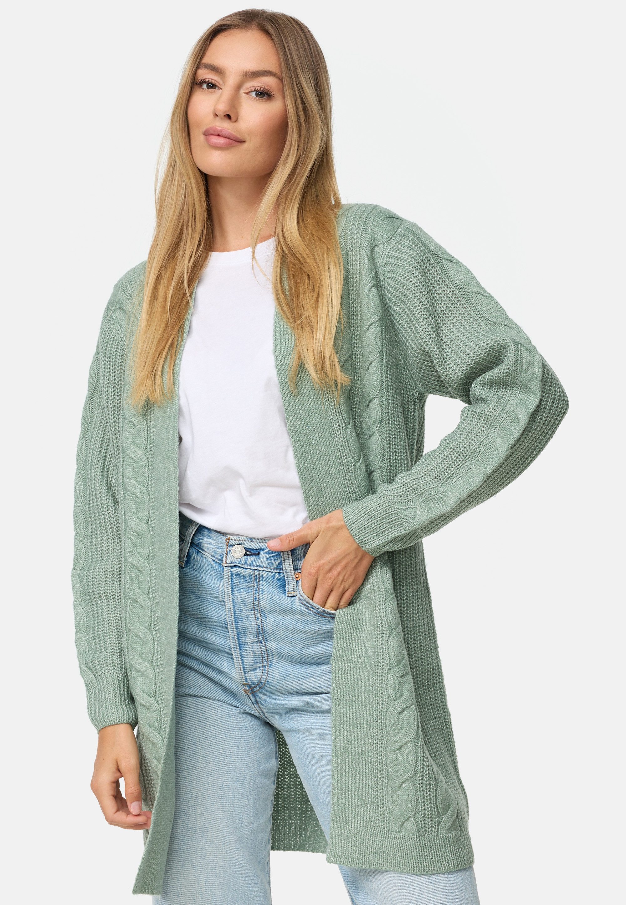 Threadbare Strickjacke THB Rozanna Cable Detail Cardigan (1-tlg) mit tollem Strickmuster