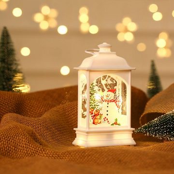 GelldG Laterne LED Schneelaterne, Laterne Weihnachten, Geschenk, Tischdeko, Weiß