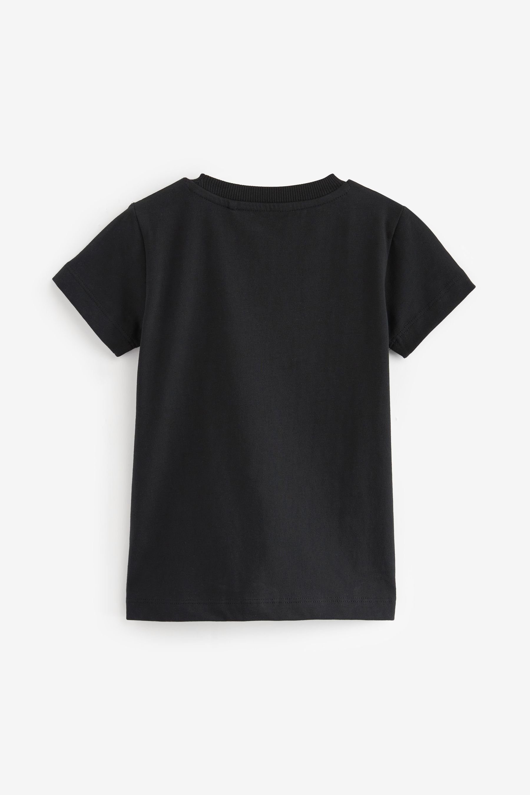Next T-Shirt Kurzarm-T-Shirt Black Figurenmotiv Checkerboard (1-tlg) mit Smile