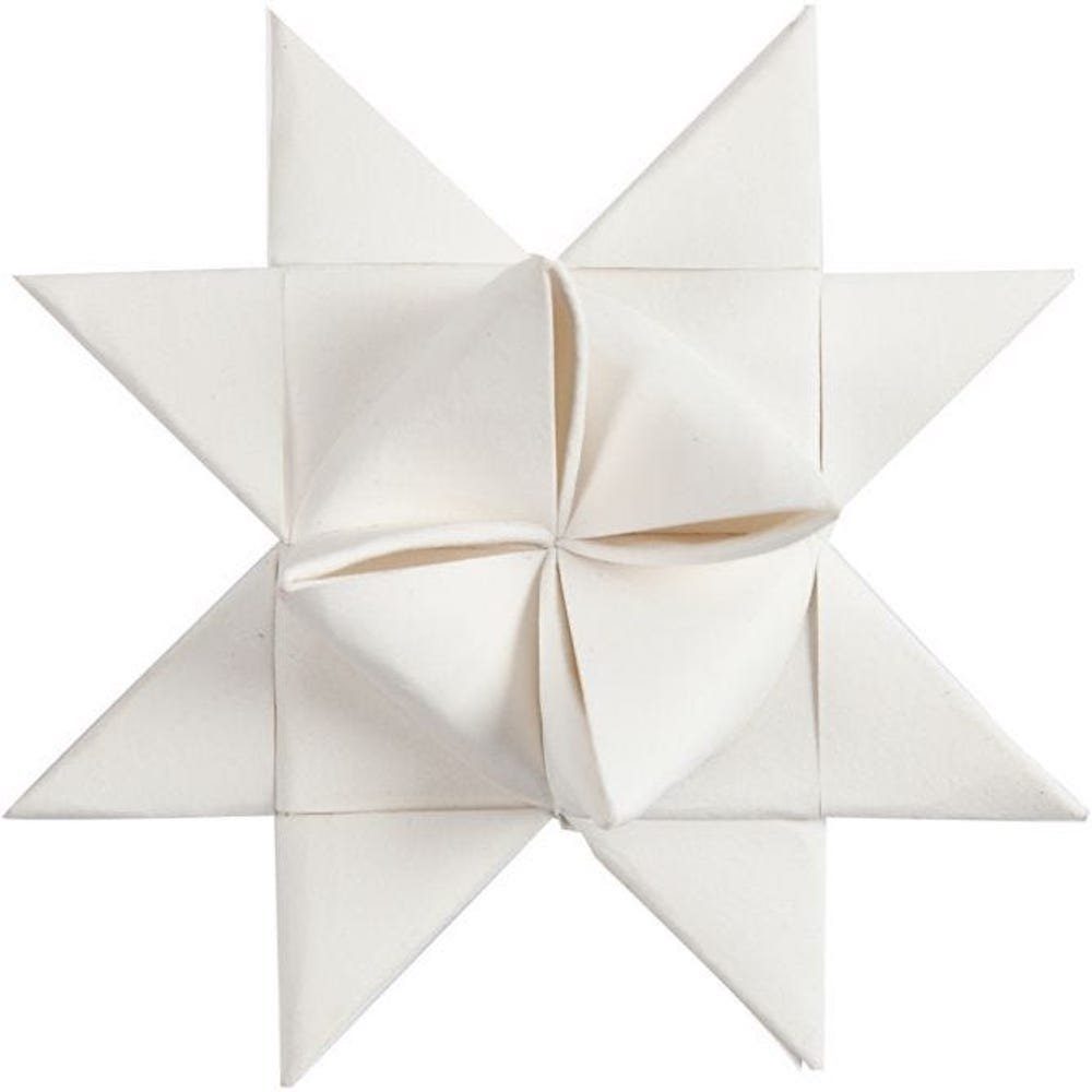 Creotime + 15 Papiersterne Weiß für Fröbelsterne, Papierstreifen Lederpapier,