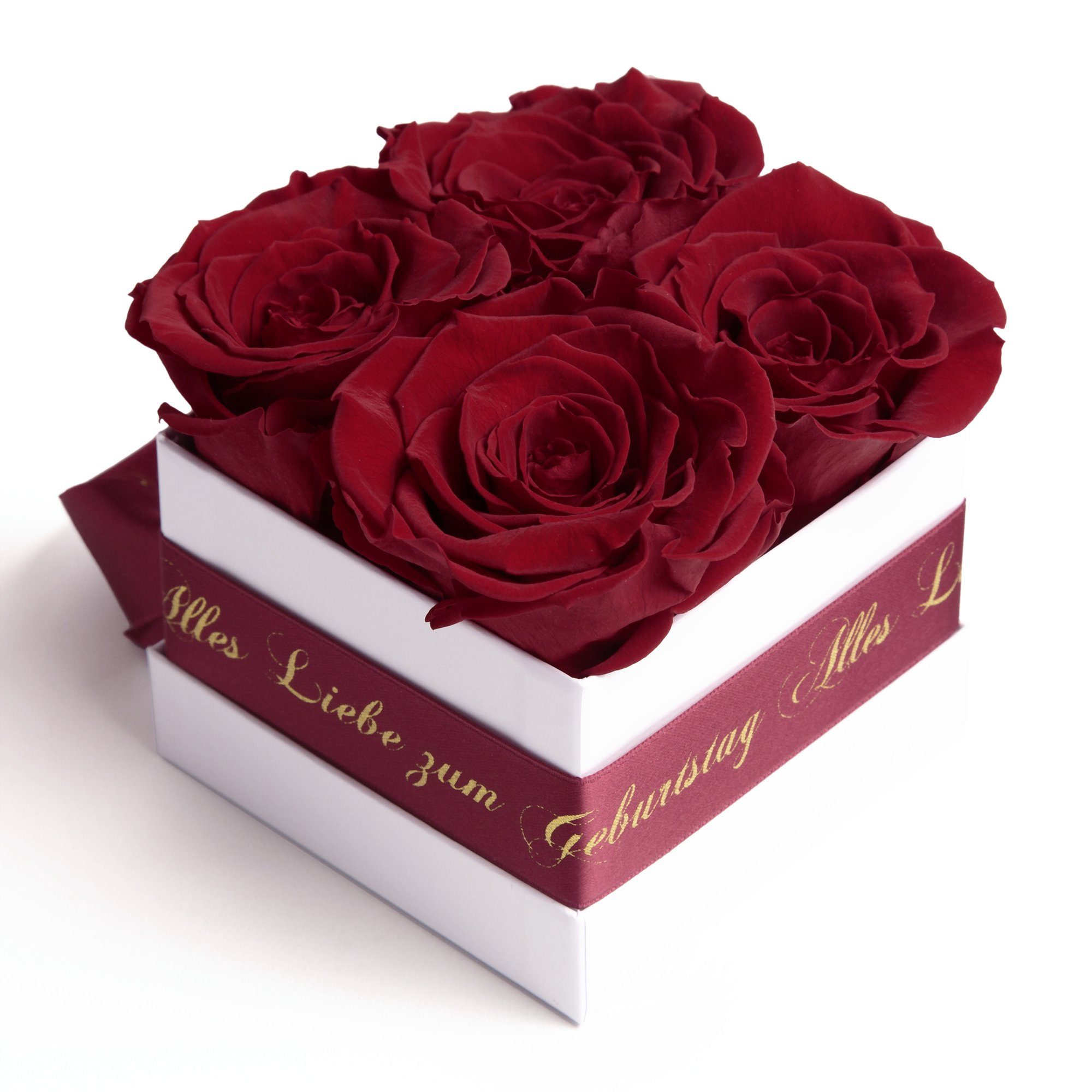 zu Rose bourgundy Blumen ROSEMARIE zum Alles haltbar Geschenk, Echte bis Liebe Heidelberg Rosenbox SCHULZ Infinity Dekoobjekt 3 Geburtstag Jahre