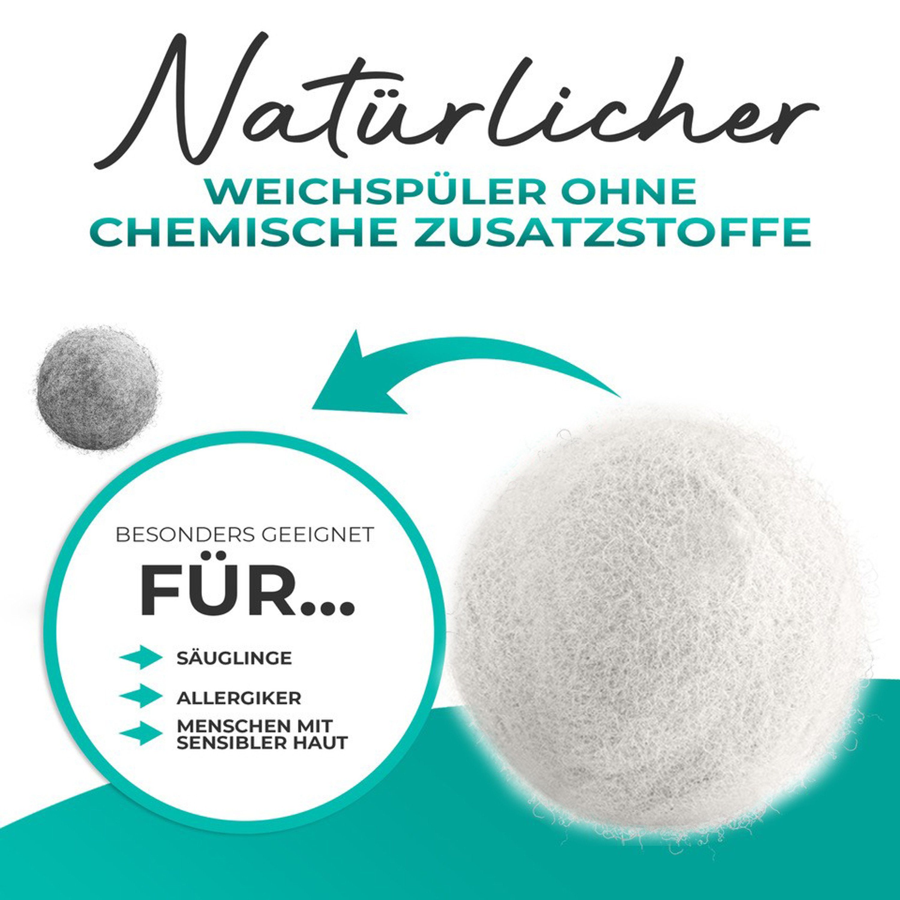 Schafwolle Dryer Verrückte Tridono Das 100% mit weiße Trocknerball Schaf für 6er Weichspüler-Ersatz. Natürlicher Trocknerbälle aus Wäschetrockner Nachhaltige Set Balls Aufbewahrungsbox Filzbälle