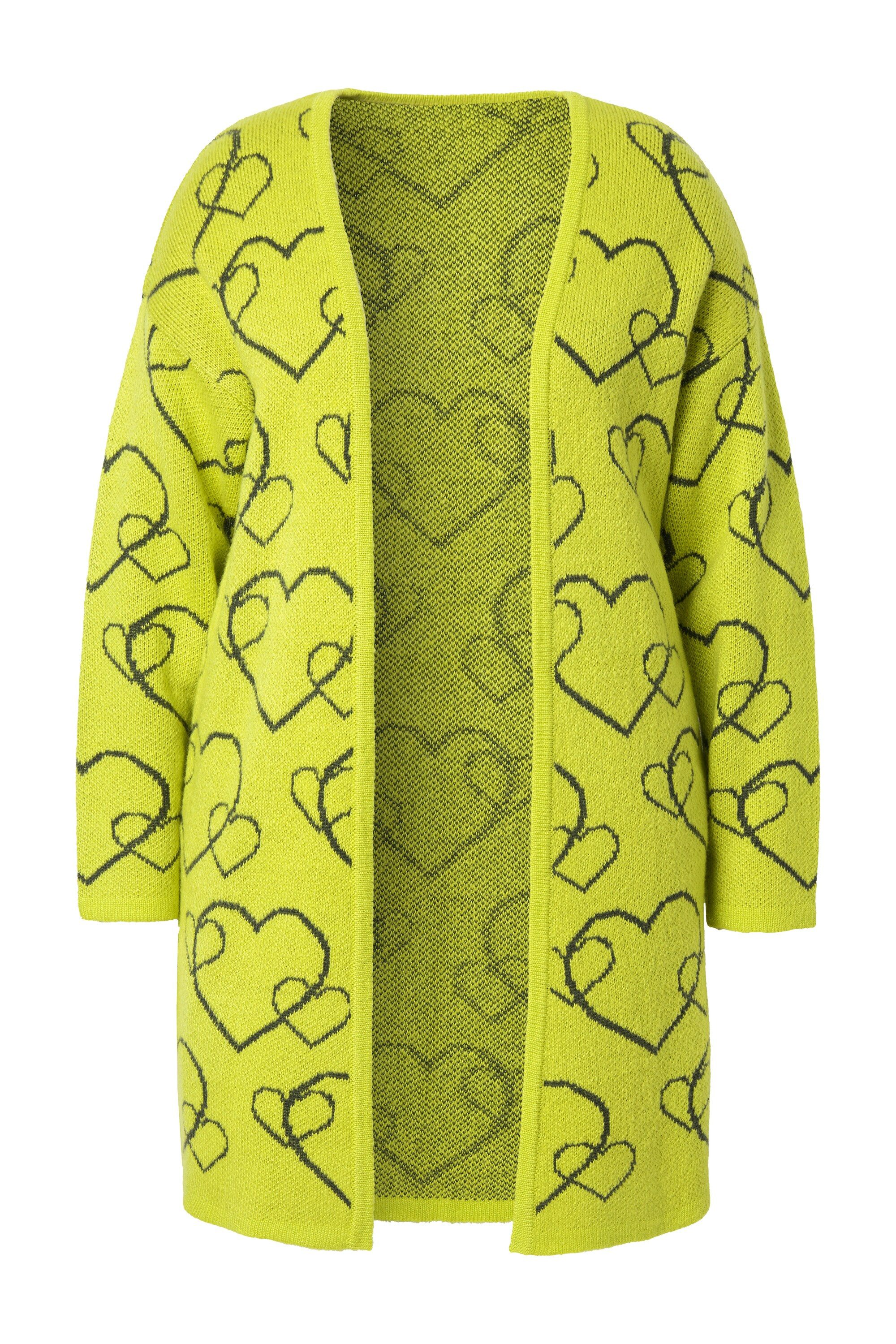 MIAMODA Strickjacke Strickjacke Classic Fit Herzmuster